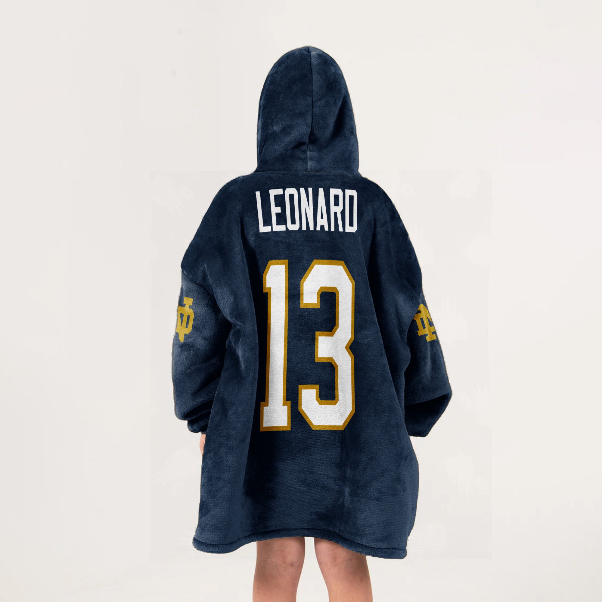 Adult 13 Notre Dame Football Unisex Blanket Hoodie