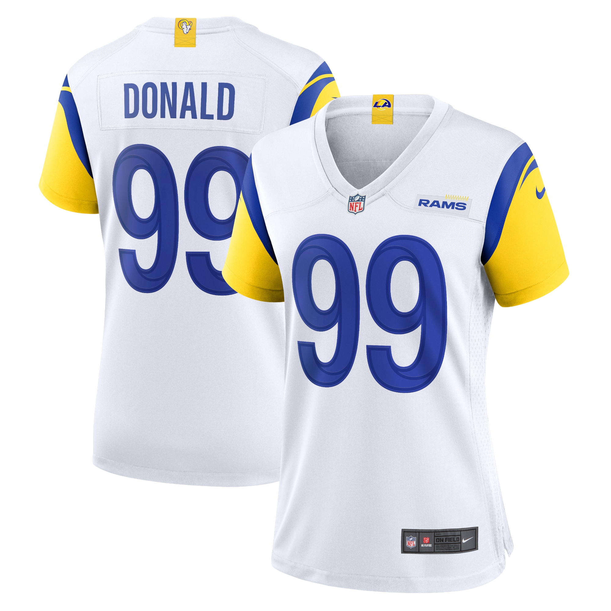 Aaron Donald Los Angeles Rams  Women's Alternate Player Game Jersey - White