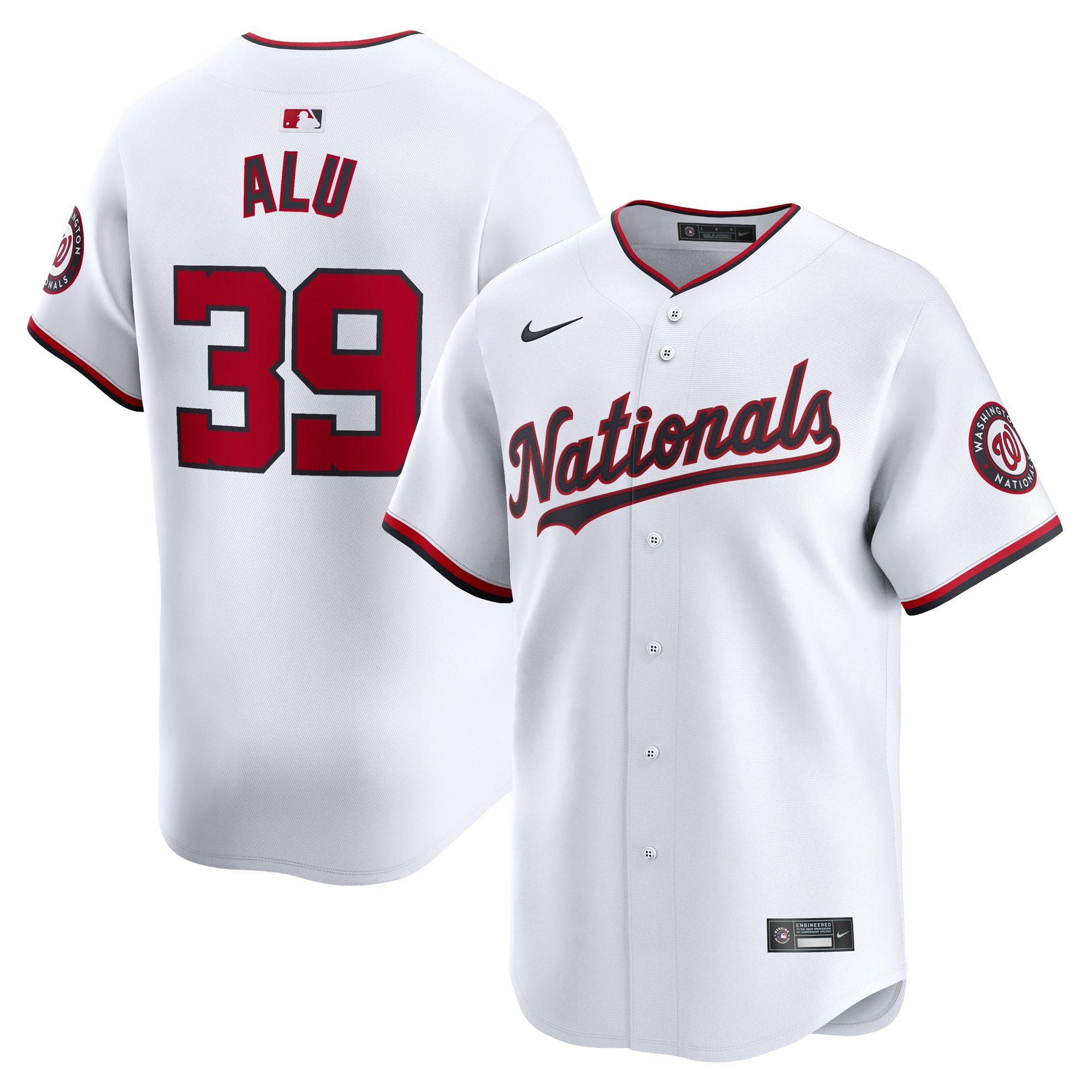 Men's Washington Nationals Jake Alu  White Home Limited Player Jersey