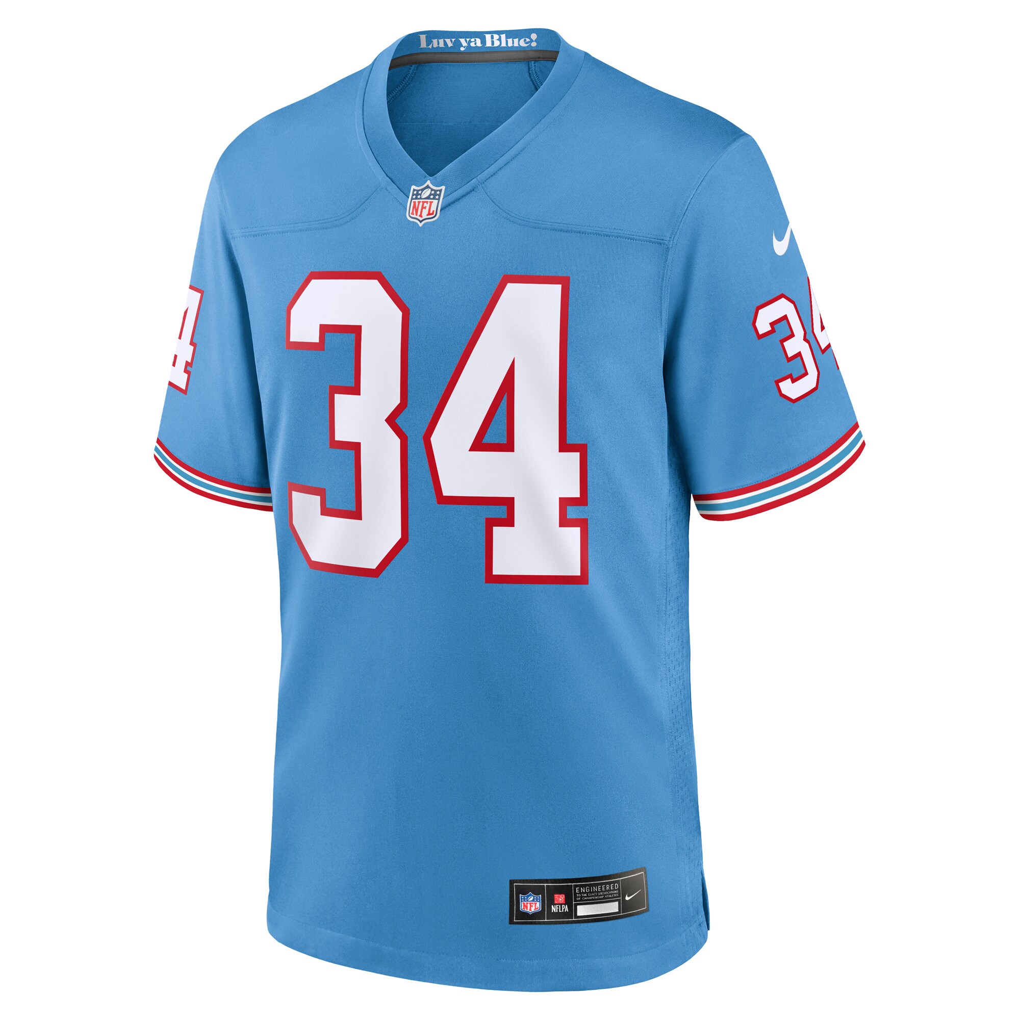 Earl Campbell Tennessee Titans Oilers Throwback Retired Player Game Jersey - Light Blue
