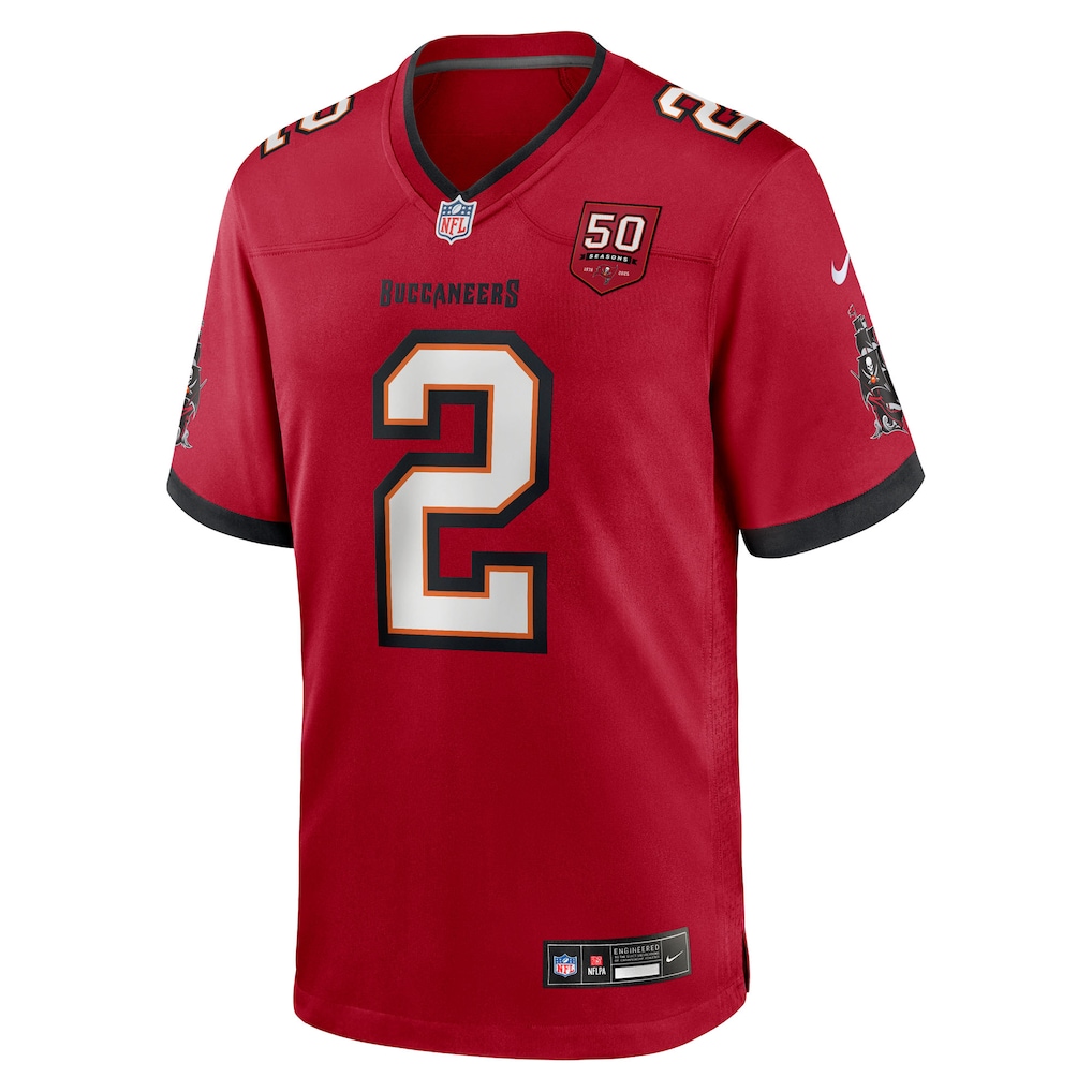 Emeka Egbuka #2 Tampa Bay Buccaneers Team 50th Season Game Jersey - Red