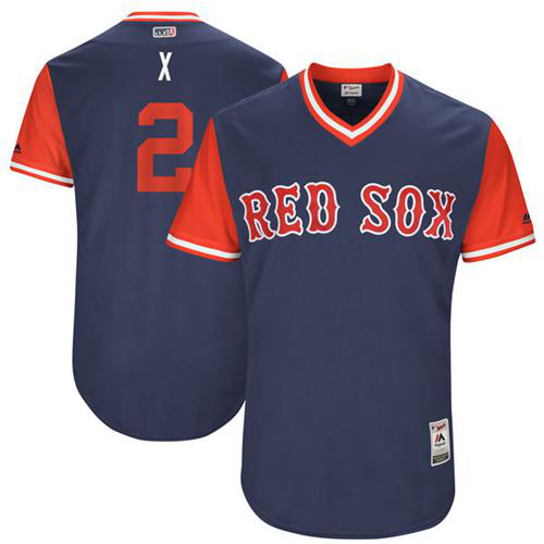 Red Boston Red Sox #2 Xander Bogaerts Navy