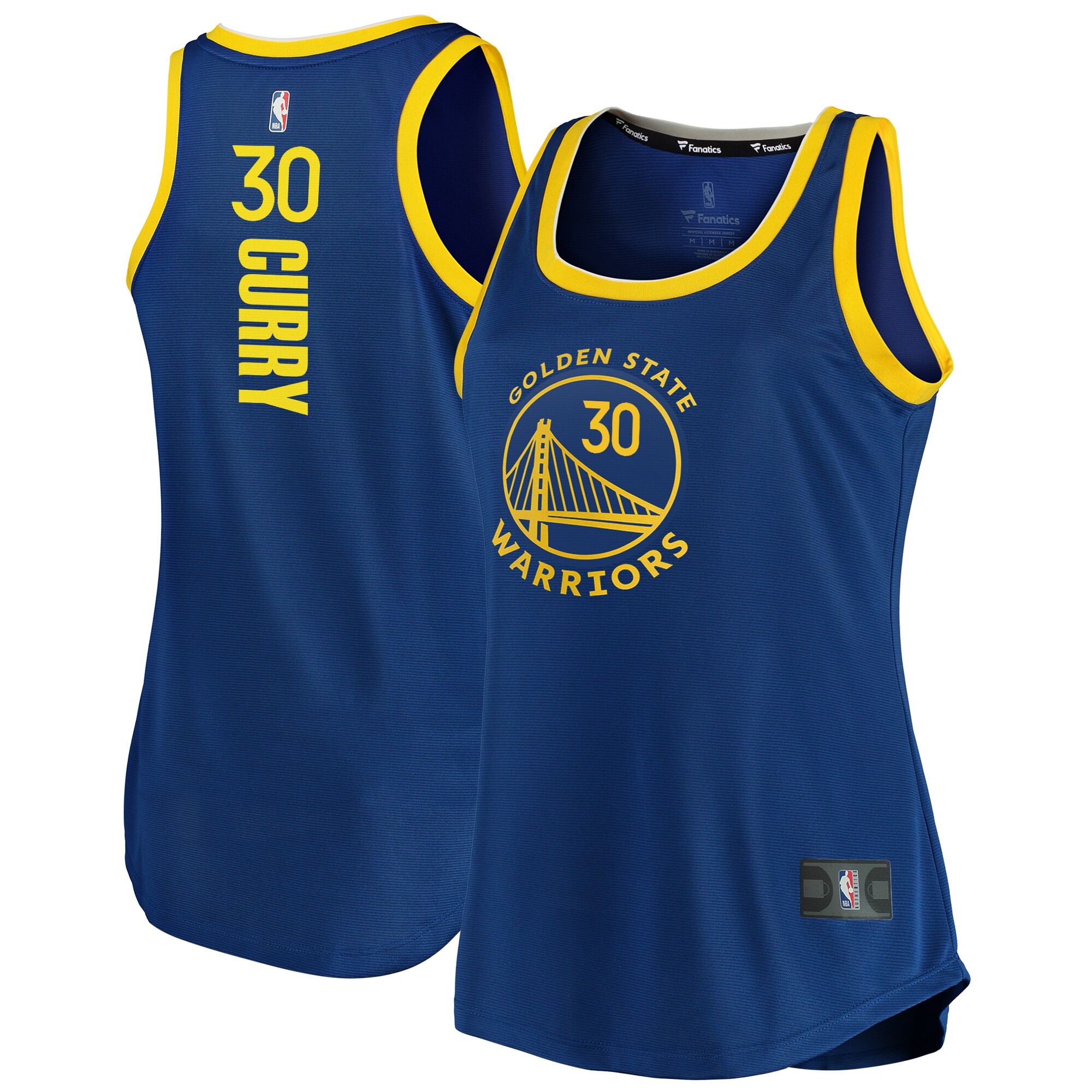 Stephen Curry Golden State Warriors  Women's 2019/20 Fast Break Team Tank Jersey - Icon Edition - Royal