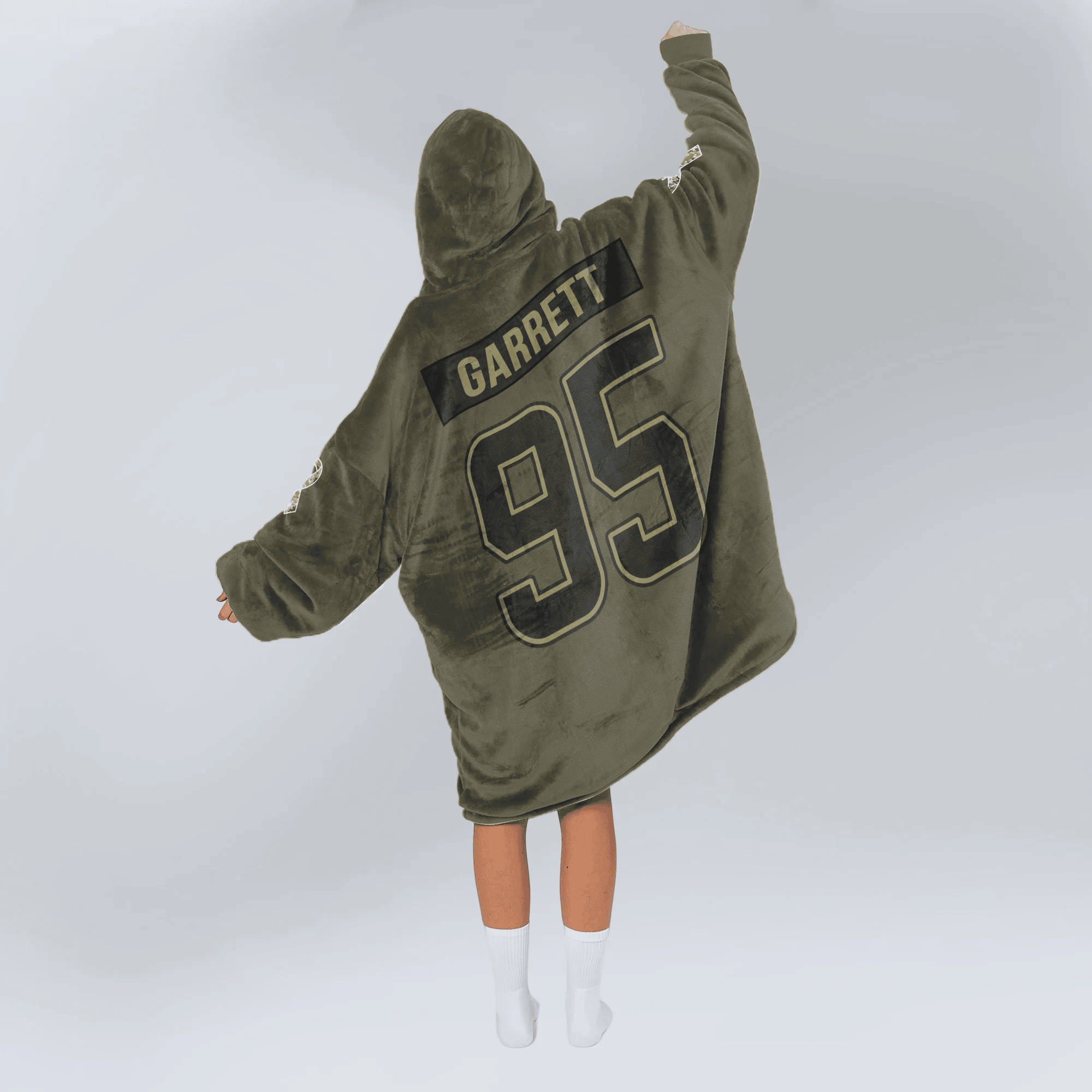 Adult M.G 95 Cleveland Football Blanket Hoodie – Olive Salute to Service