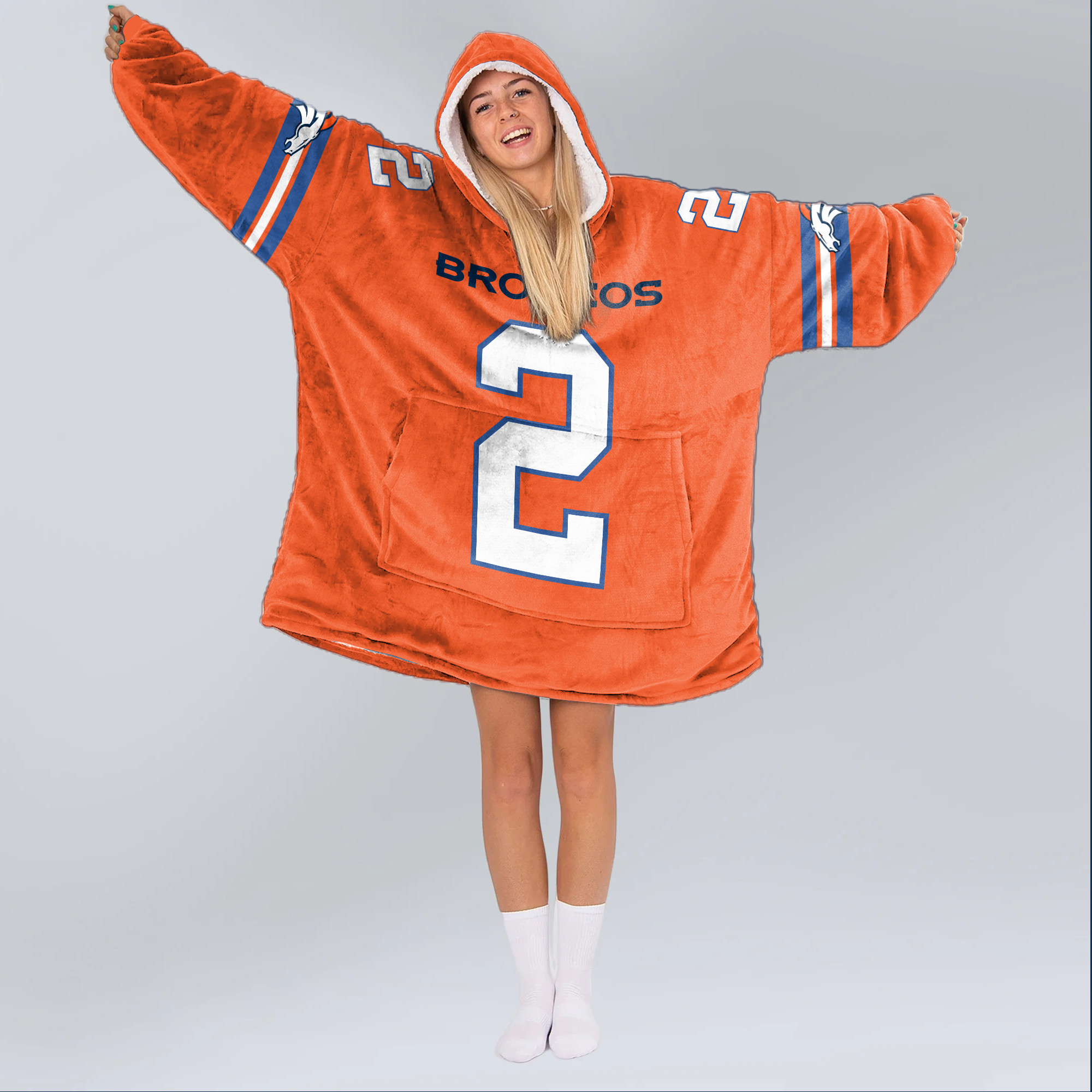 Adult S. II 2 Denver Football Unisex Blanket Hoodie