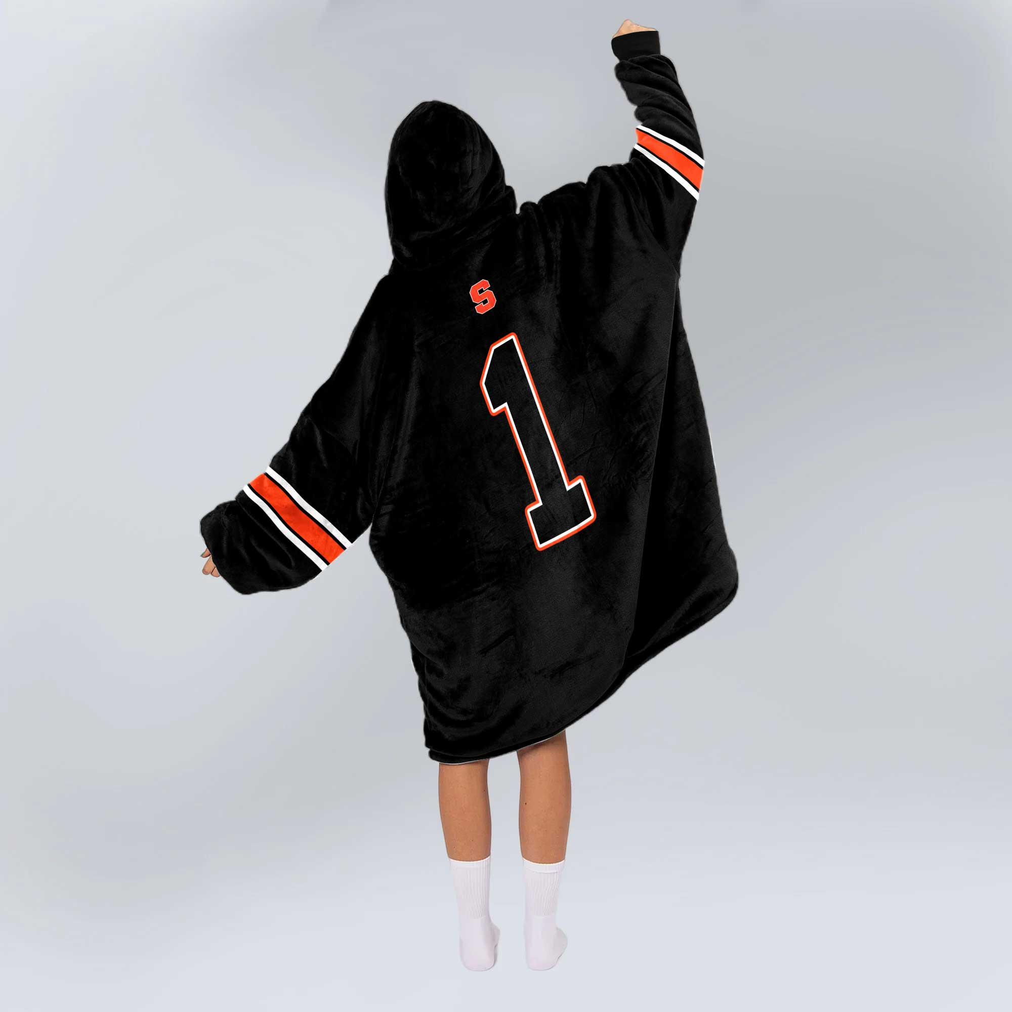 Adult #1 Syracuse Football Unisex Blanket Hoodie