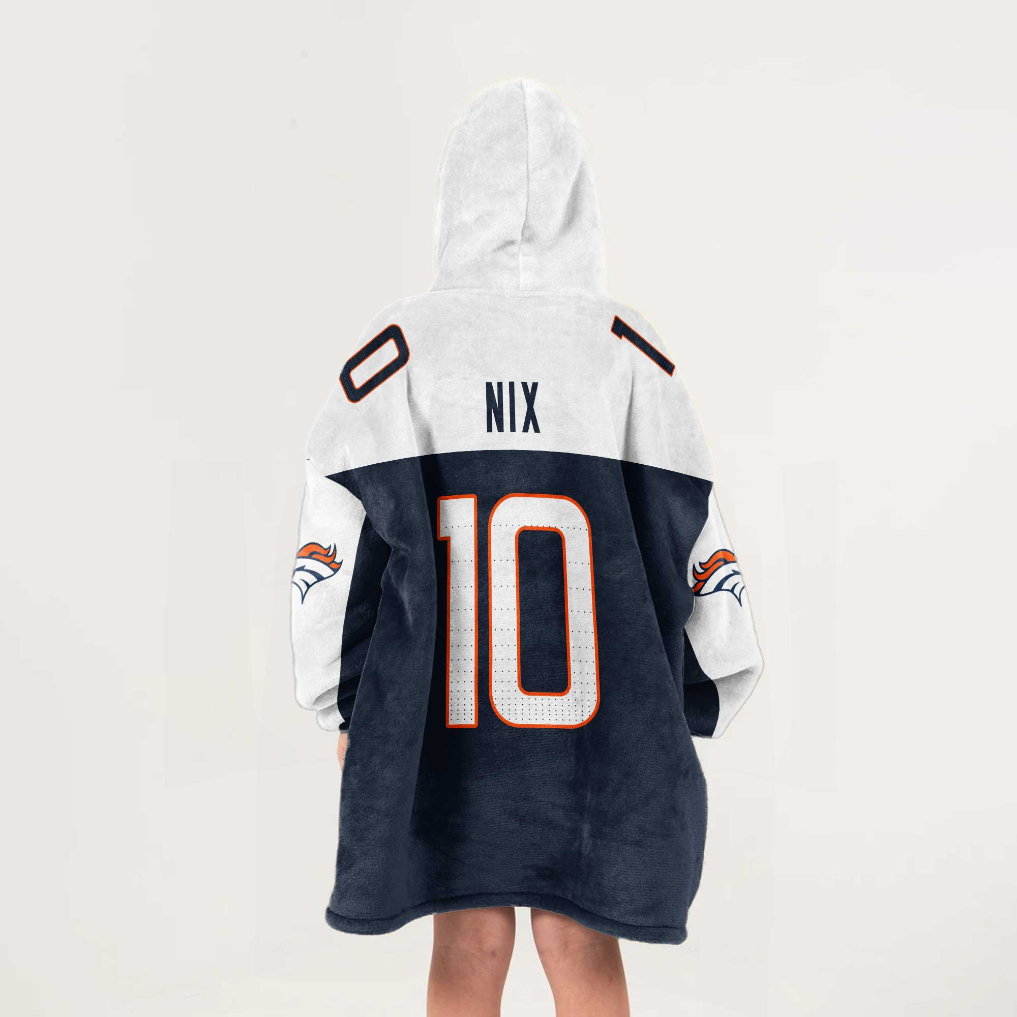 Adult 10 Denver Football Unisex Blanket Hoodie