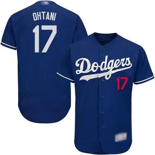 Men's Los Angeles Dodgers #17 Shohei Ohtani Blue Stitched MLB Flex Base  Jersey
