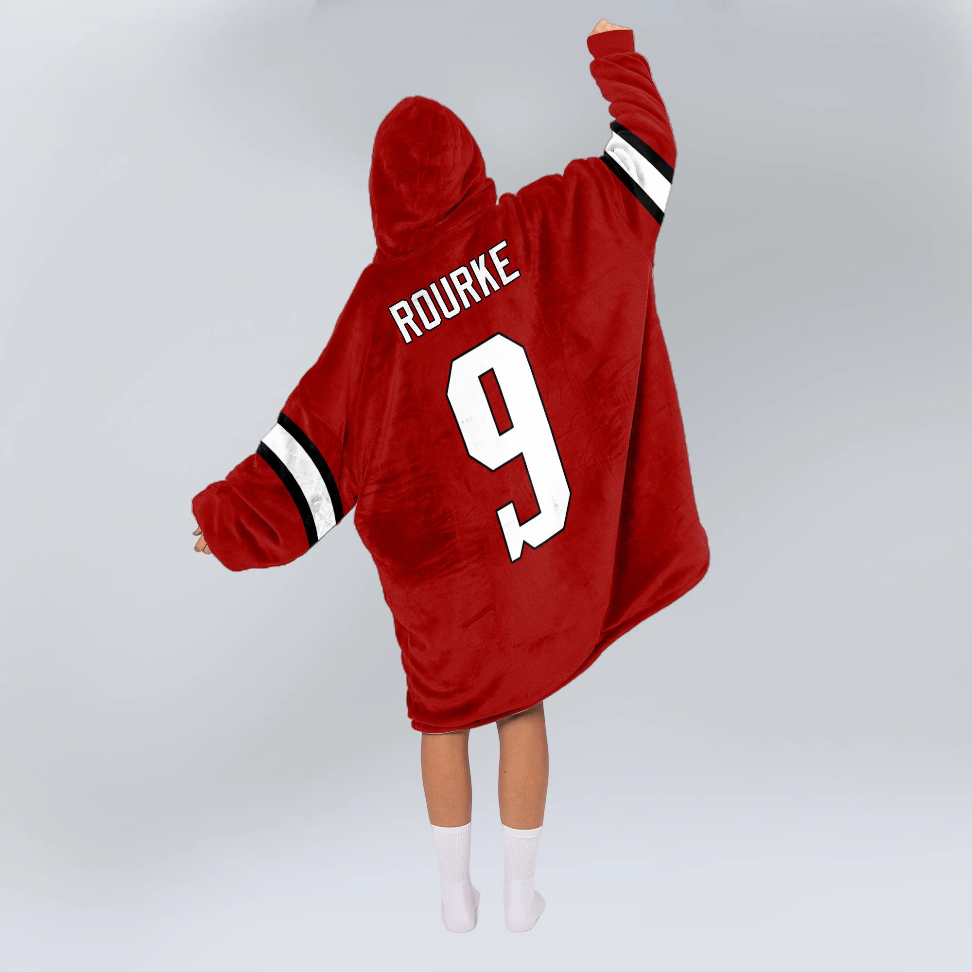 Adult #9 Indiana Football Unisex Blanket Hoodie