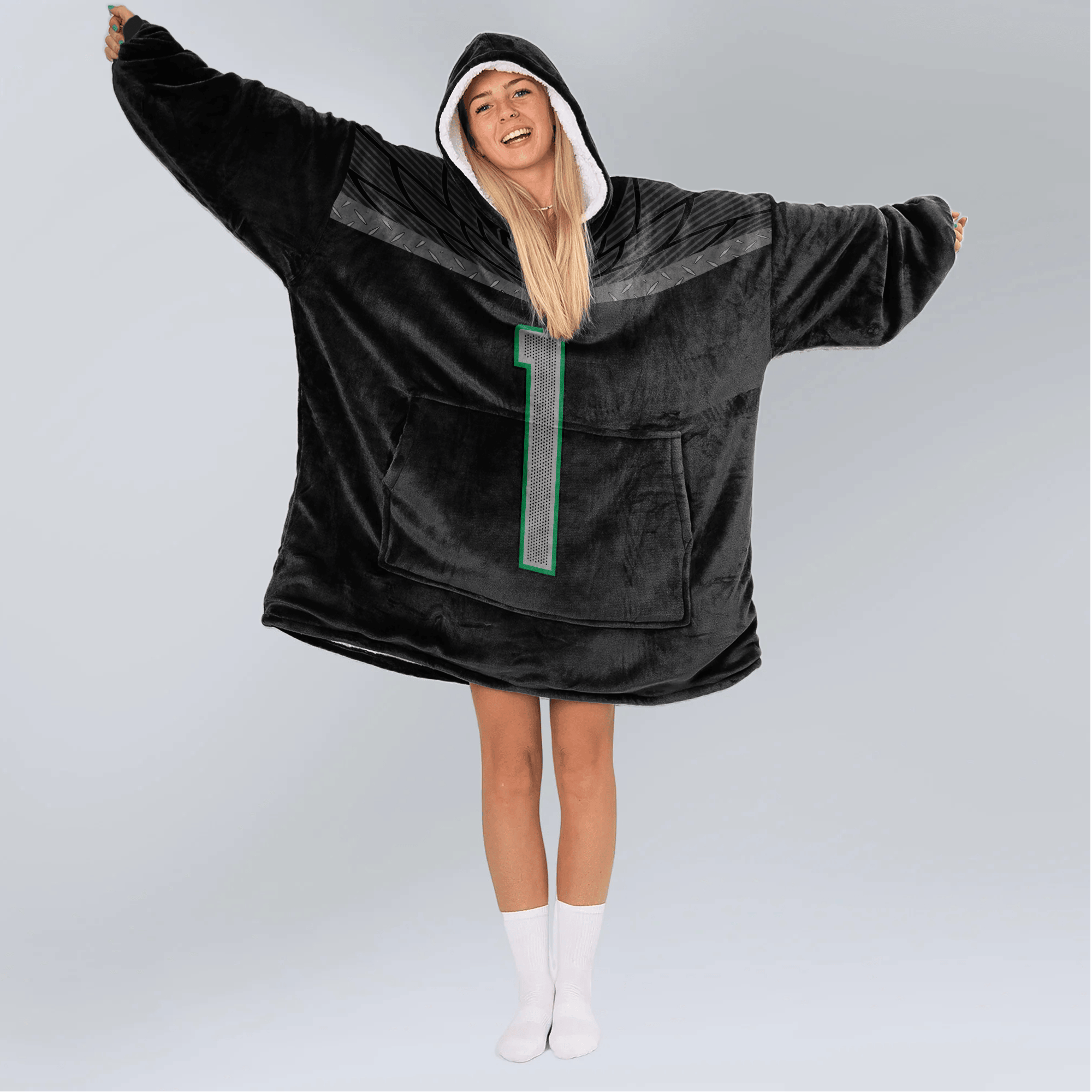 Adult D.M 1 Oregon Football Unisex Blanket Hoodie