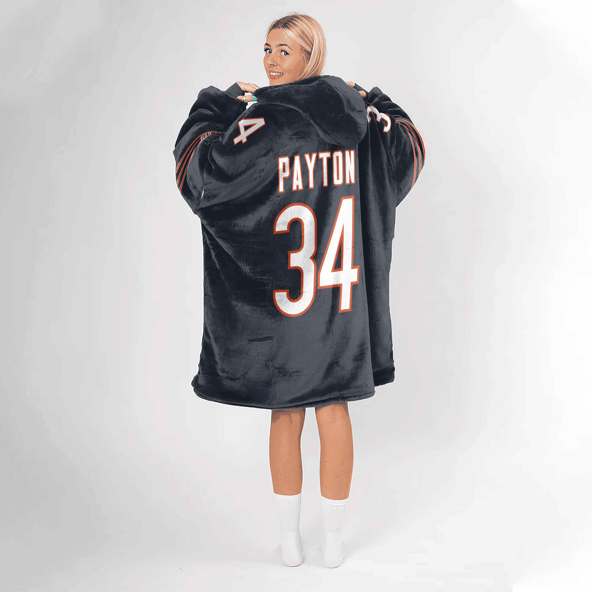 Adult 34 Chicago Football Unisex Blanket Hoodie