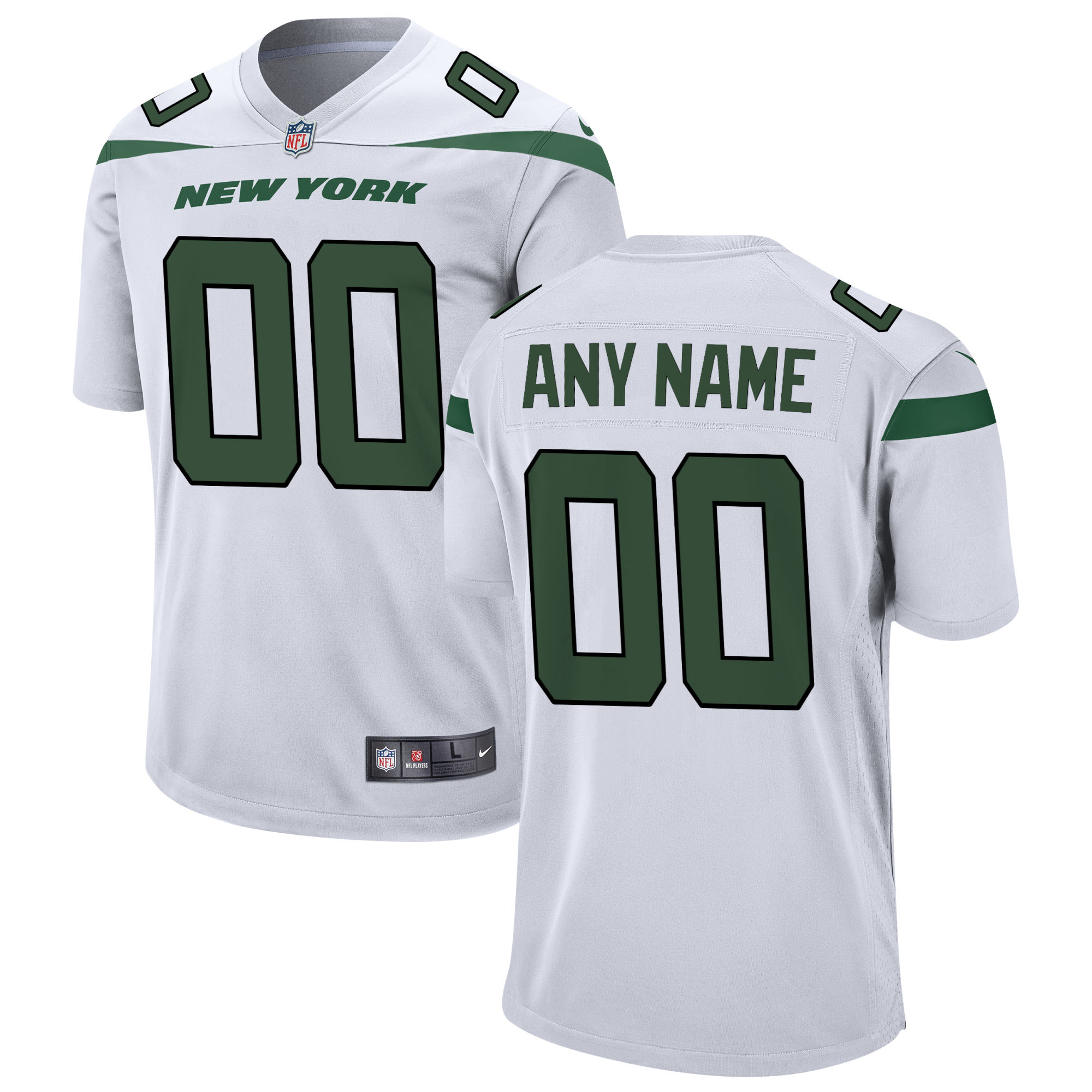 New York Jets  Youth Custom Game Jersey - White