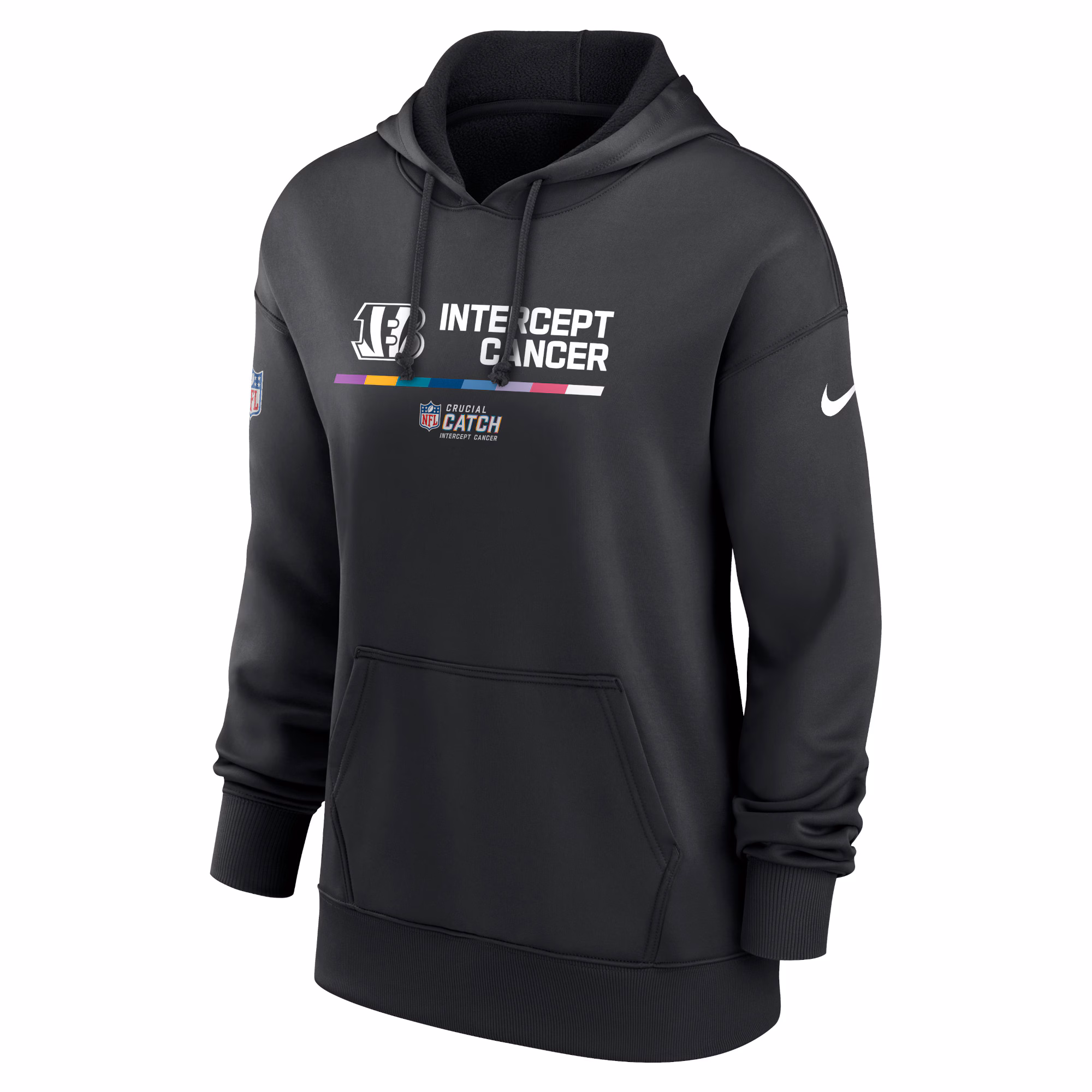 Cincinnati Bengals Women's 2022 NFL Crucial Catch Therma Performance Pullover Hoodie - Black