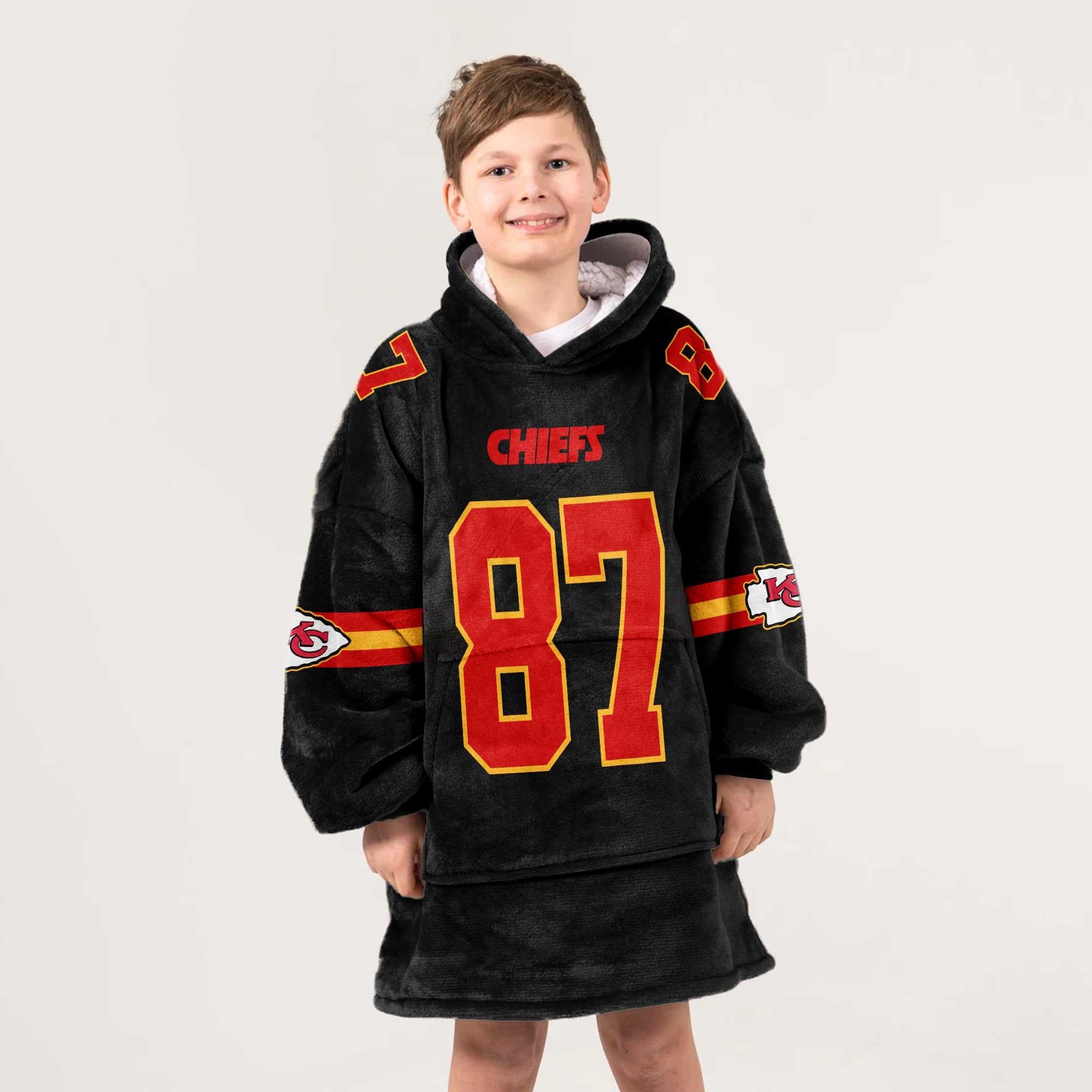 Kid 87 Kansas City Football Unisex Blanket Hoodie