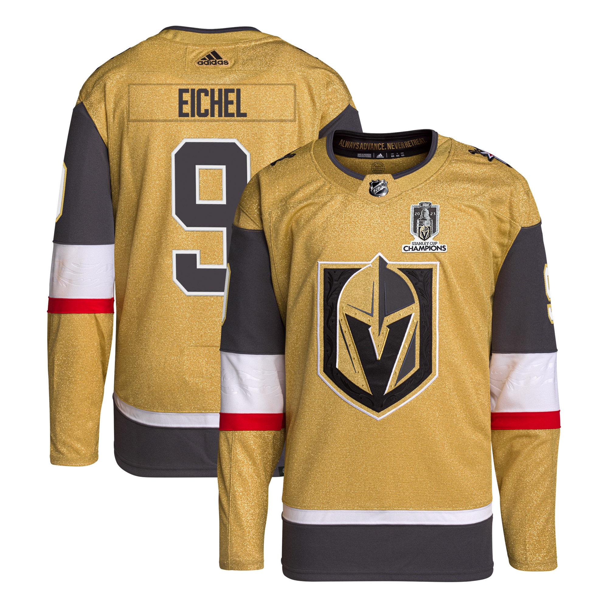Jack Eichel Vegas Golden Knights  2023 Stanley Cup Champions Authentic Home Player Jersey - Gold