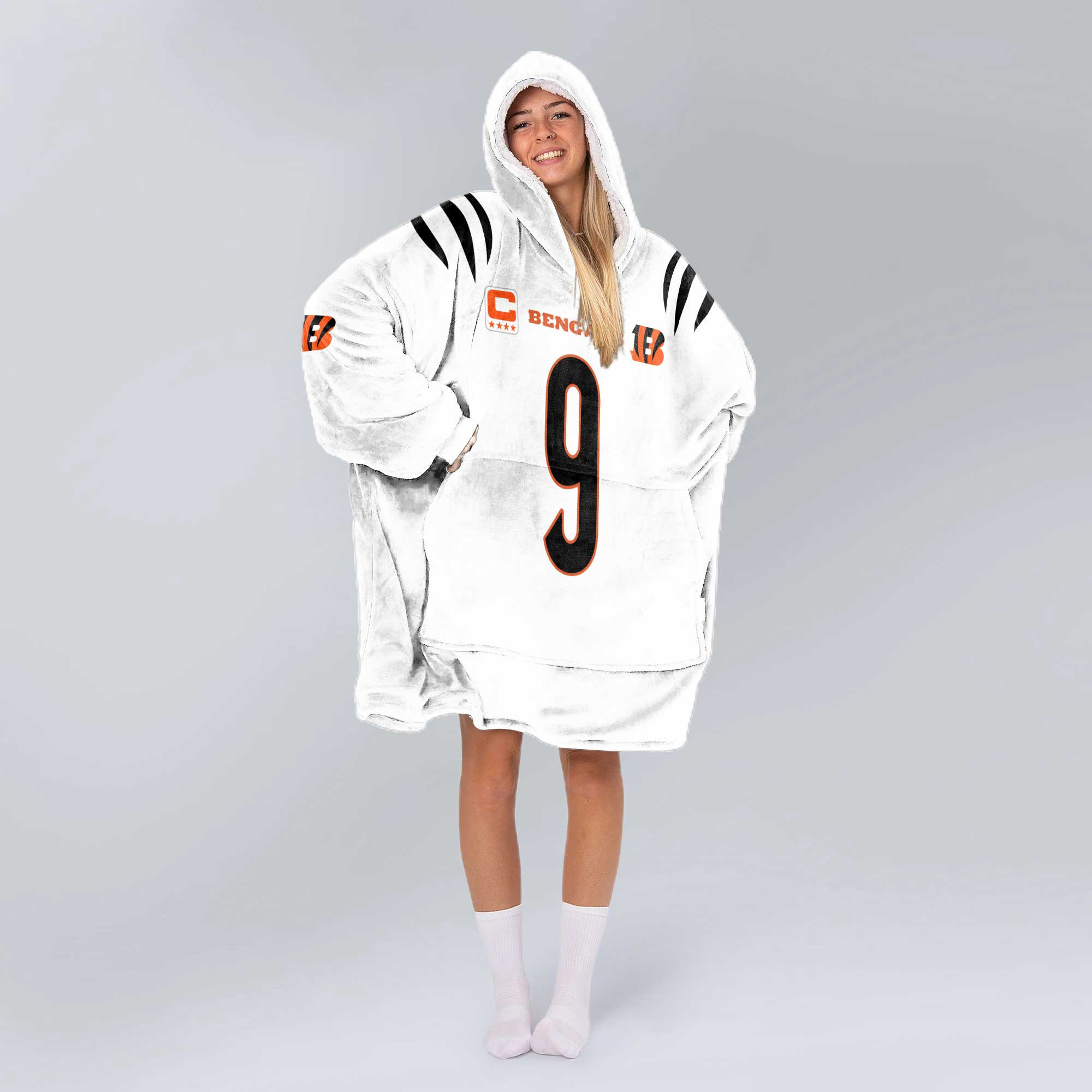 Adult Captain 9 Cincinnati Football Unisex Blanket Hoodie