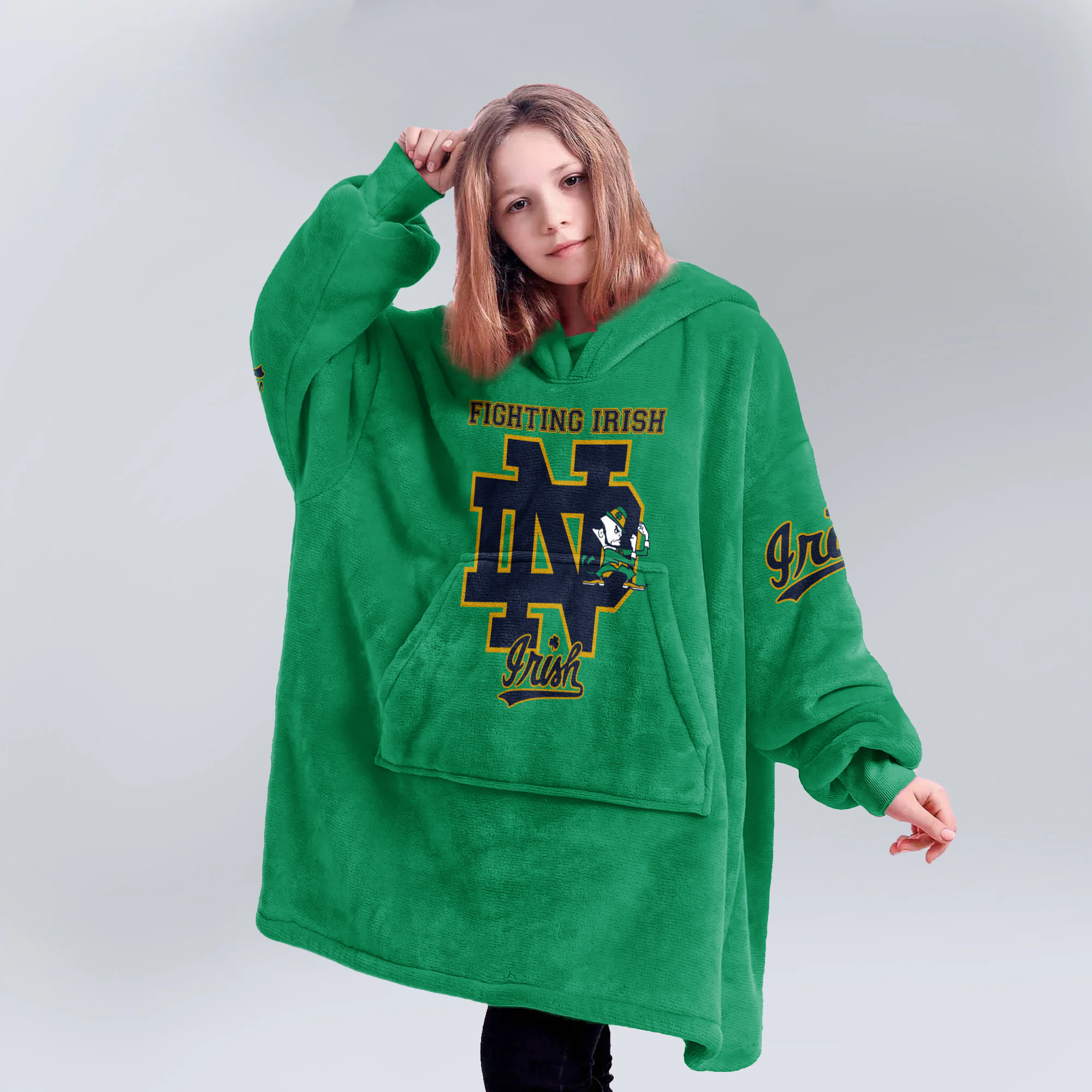Adult Notre Dame Football Unisex Blanket Hoodie
