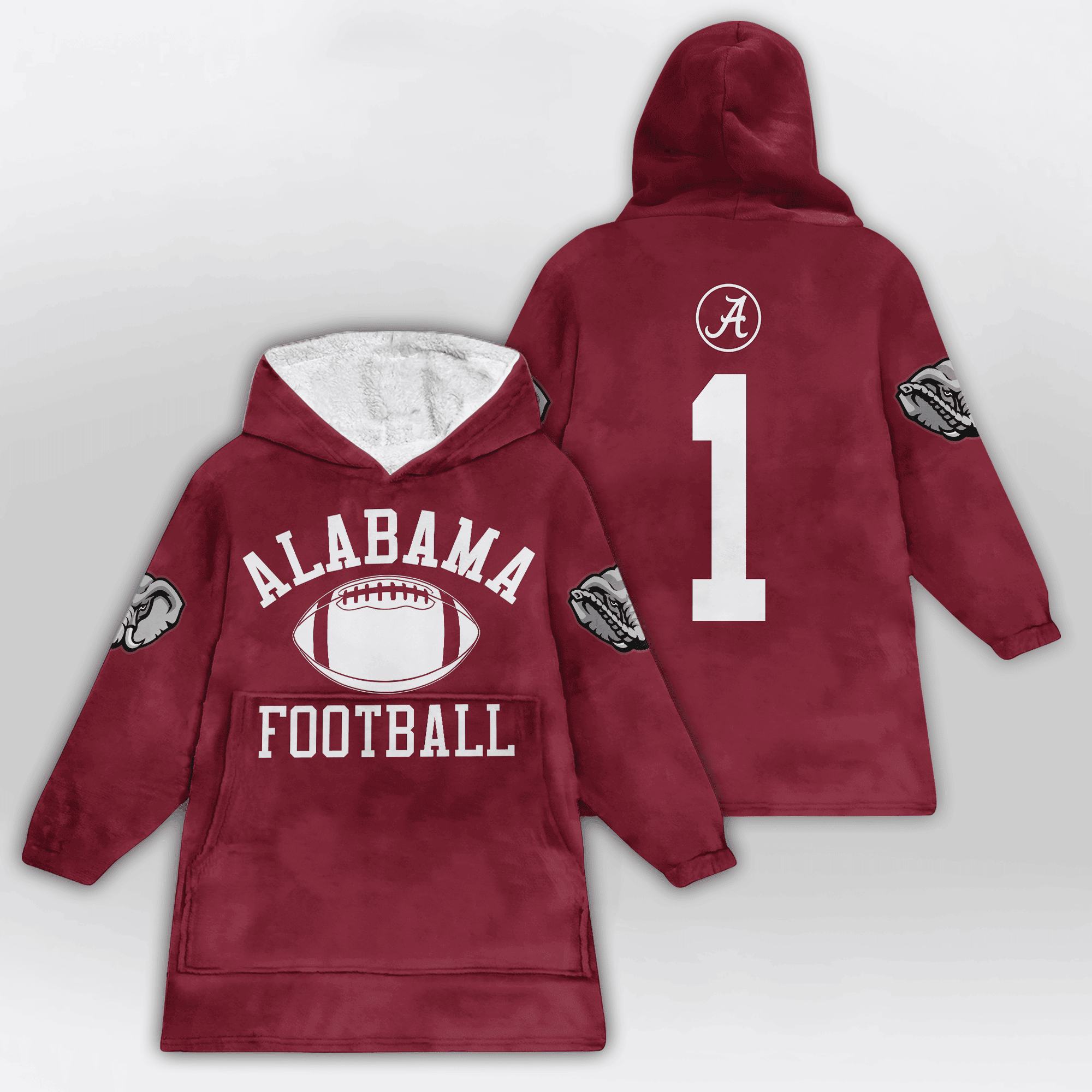 Adult 1 Alabama Football Unisex Blanket Hoodie