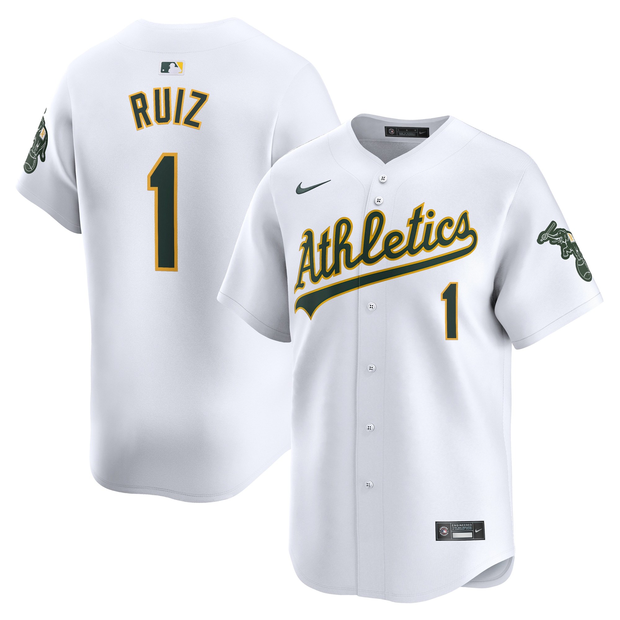 Men's Oakland Athletics Esteury Ruiz  White Home Limited Player Jersey