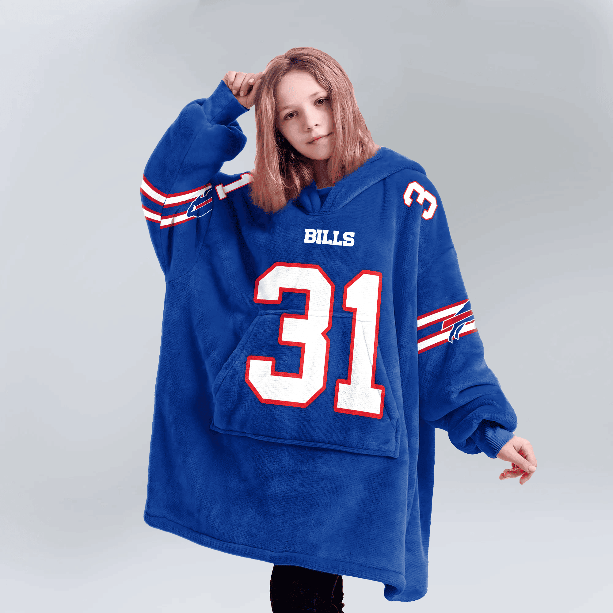 Kid 31 Buffalo Football Unisex Blanket Hoodie