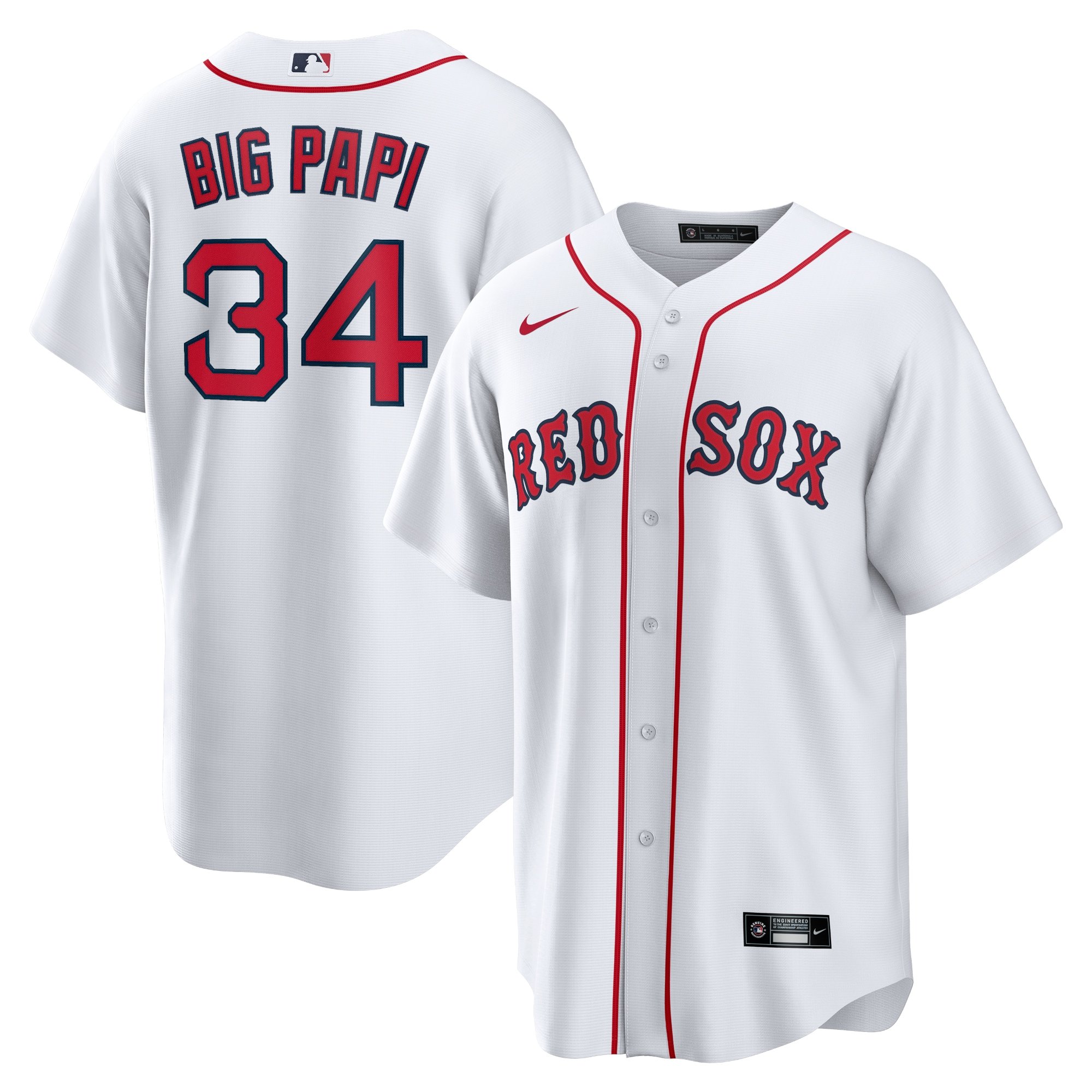 Men's Boston Red Sox David Ortiz  White Big Papi Replica Jersey