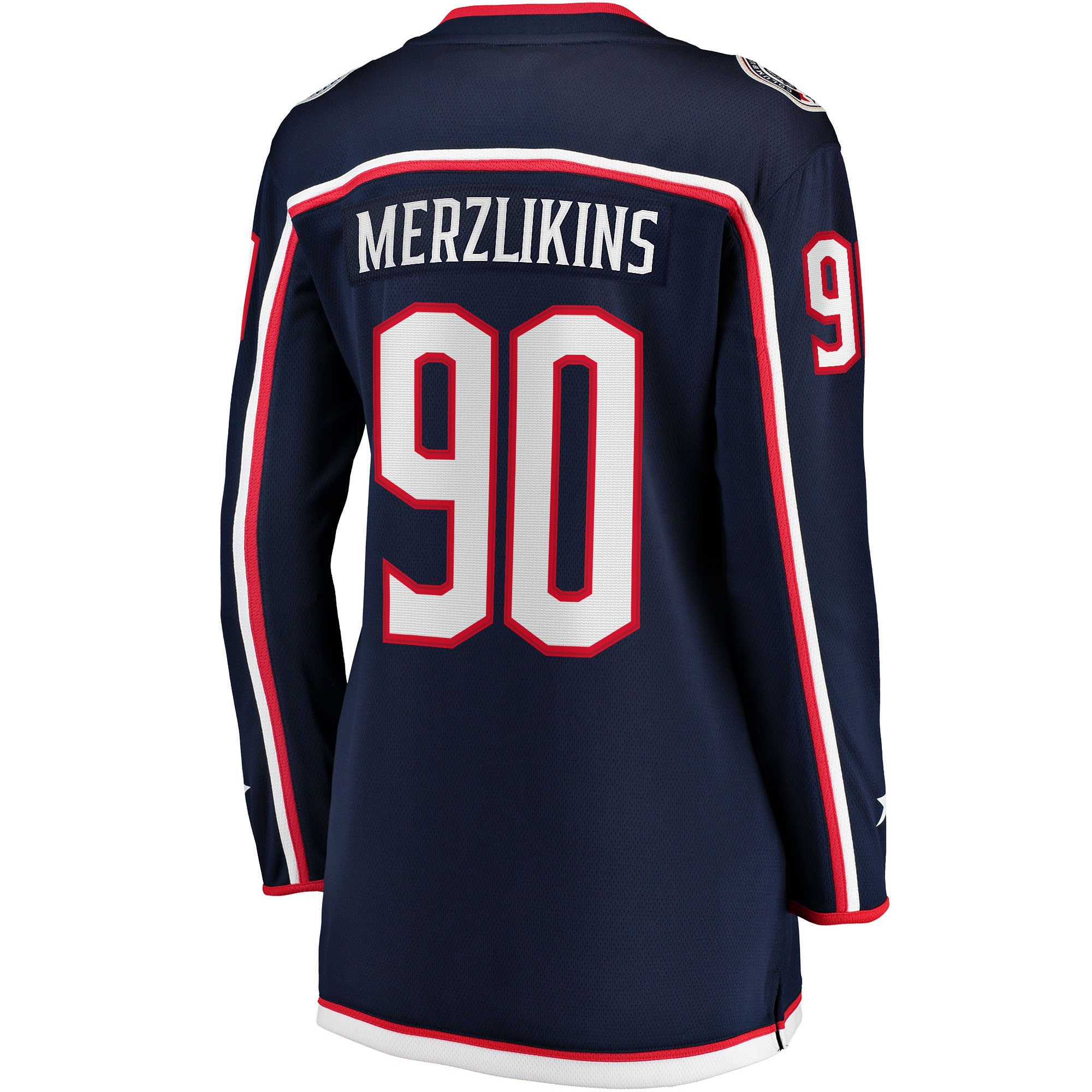 Elvis Merzlikins Columbus Blue Jackets Women's Home Breakaway Jersey - Navy
