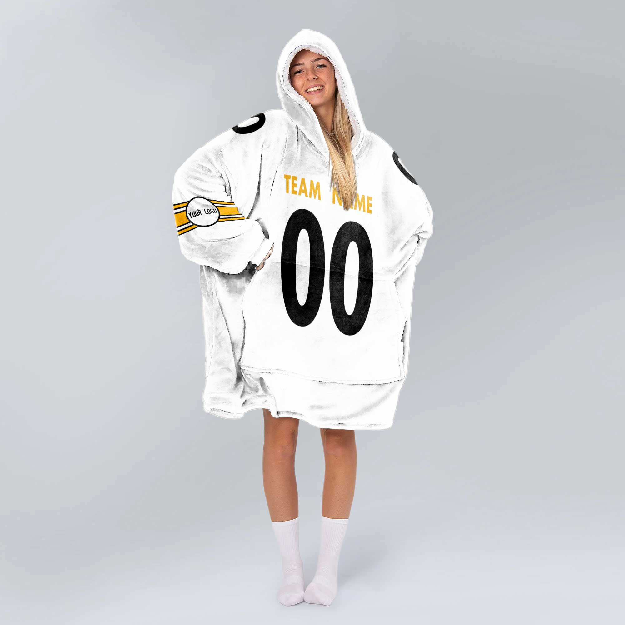 Adult Custom Blanket Hoodie Pittsburgh Inspired Color
