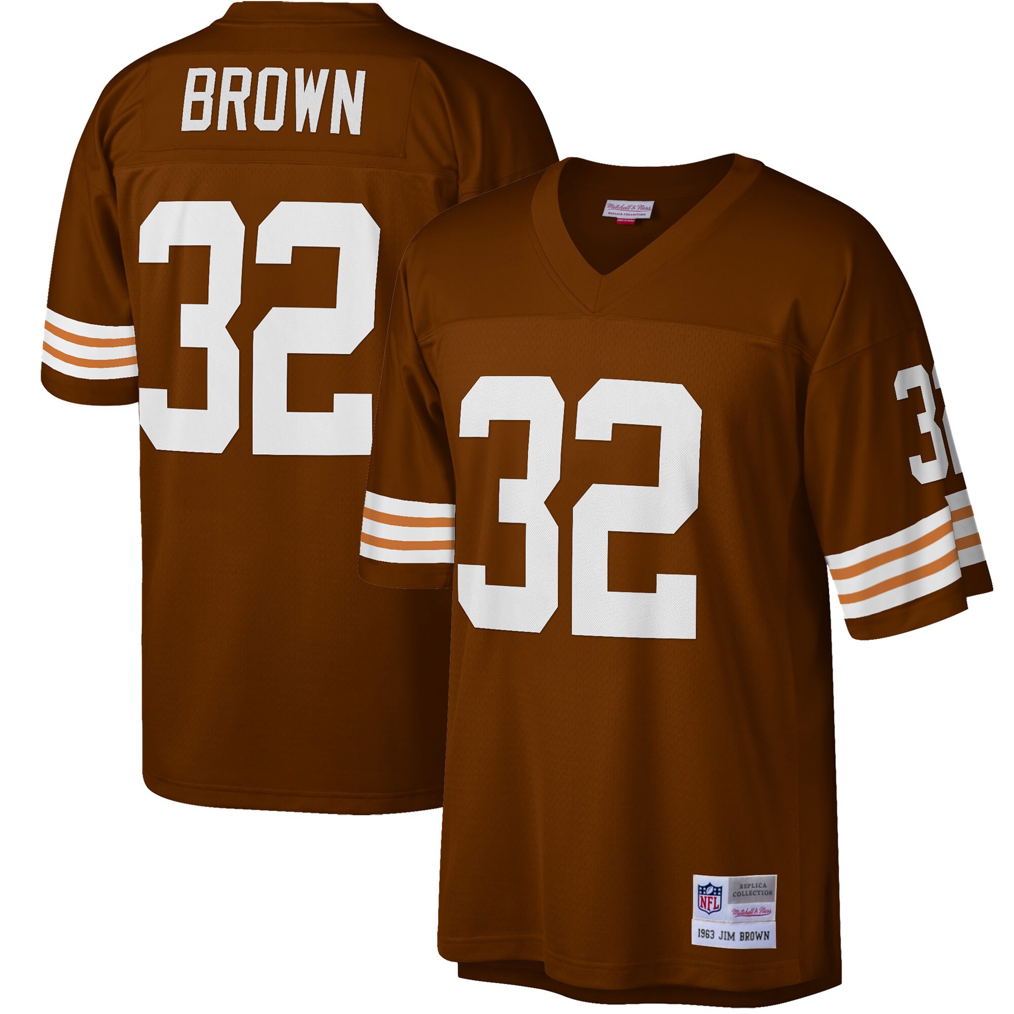Jim Brown Cleveland Browns  Big & Tall 1963 Retired Player Replica Jersey - Brown