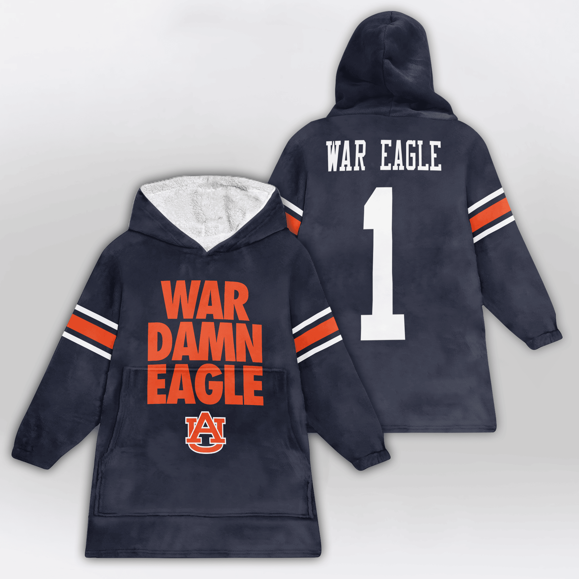 Adult #1 Auburn Football Unisex Blanket Hoodie