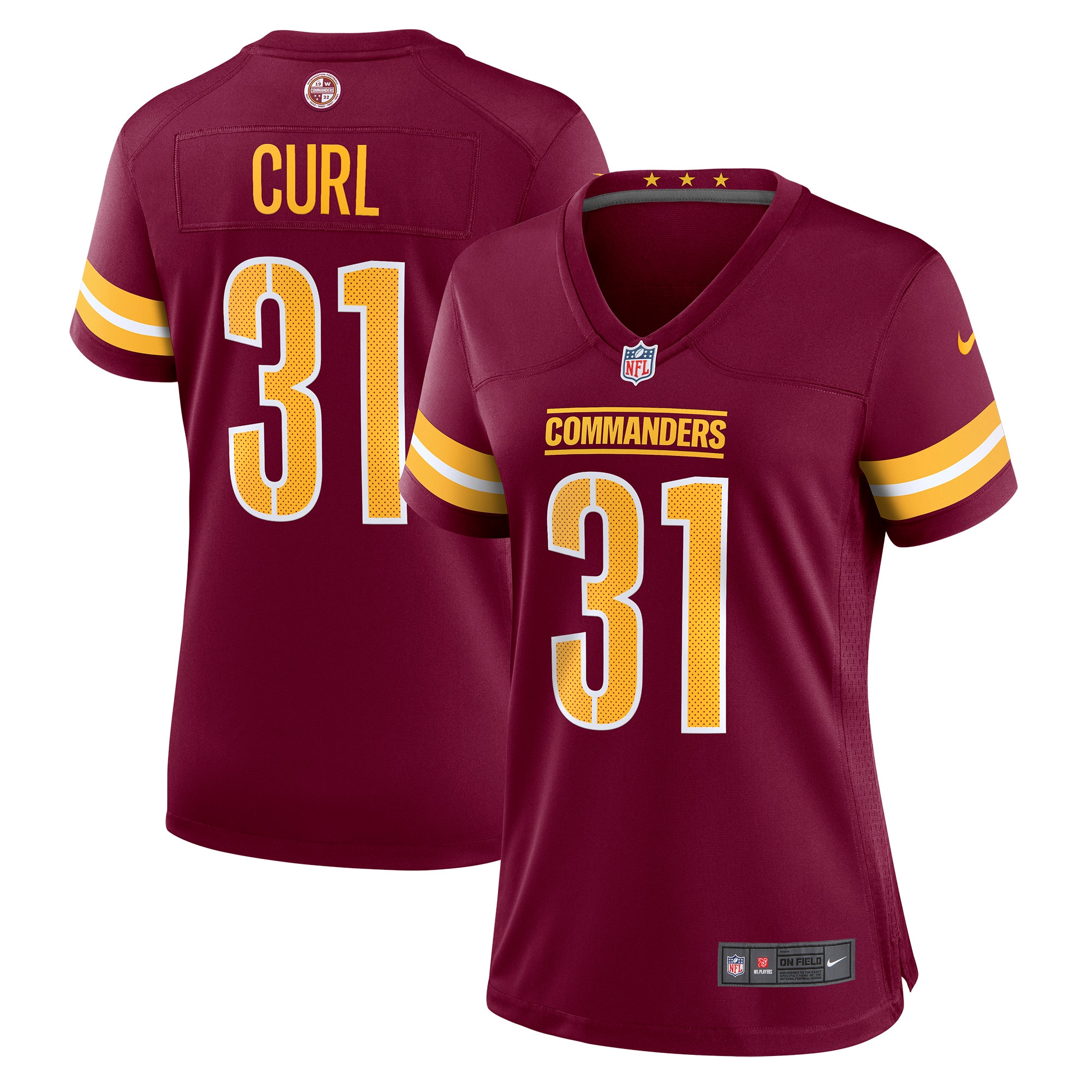Kamren Curl Washington Commanders  Women's Player Game Jersey - Burgundy