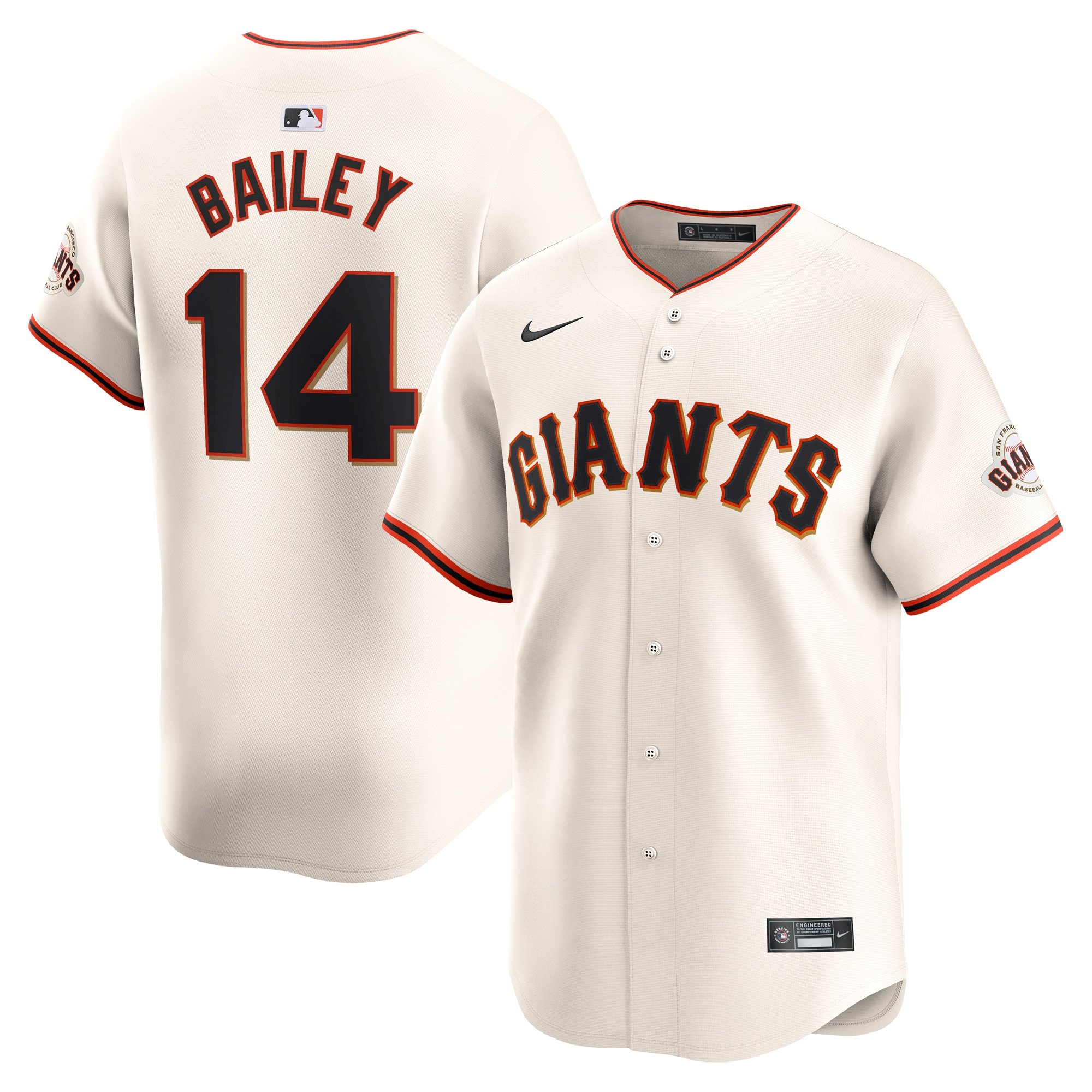 Men's San Francisco Giants Patrick Bailey  Cream Home Limited Player Jersey