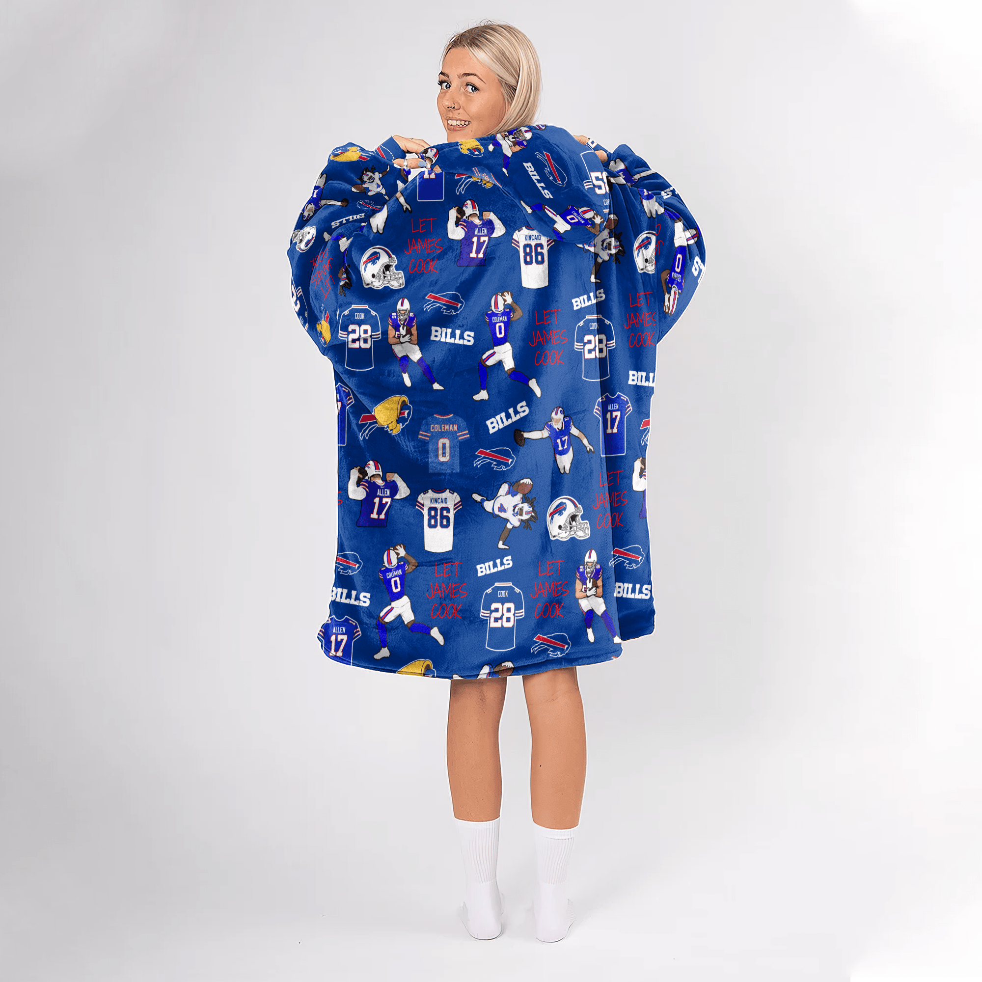 Buffalo Football Full Patterns Unisex Blanket Hoodie