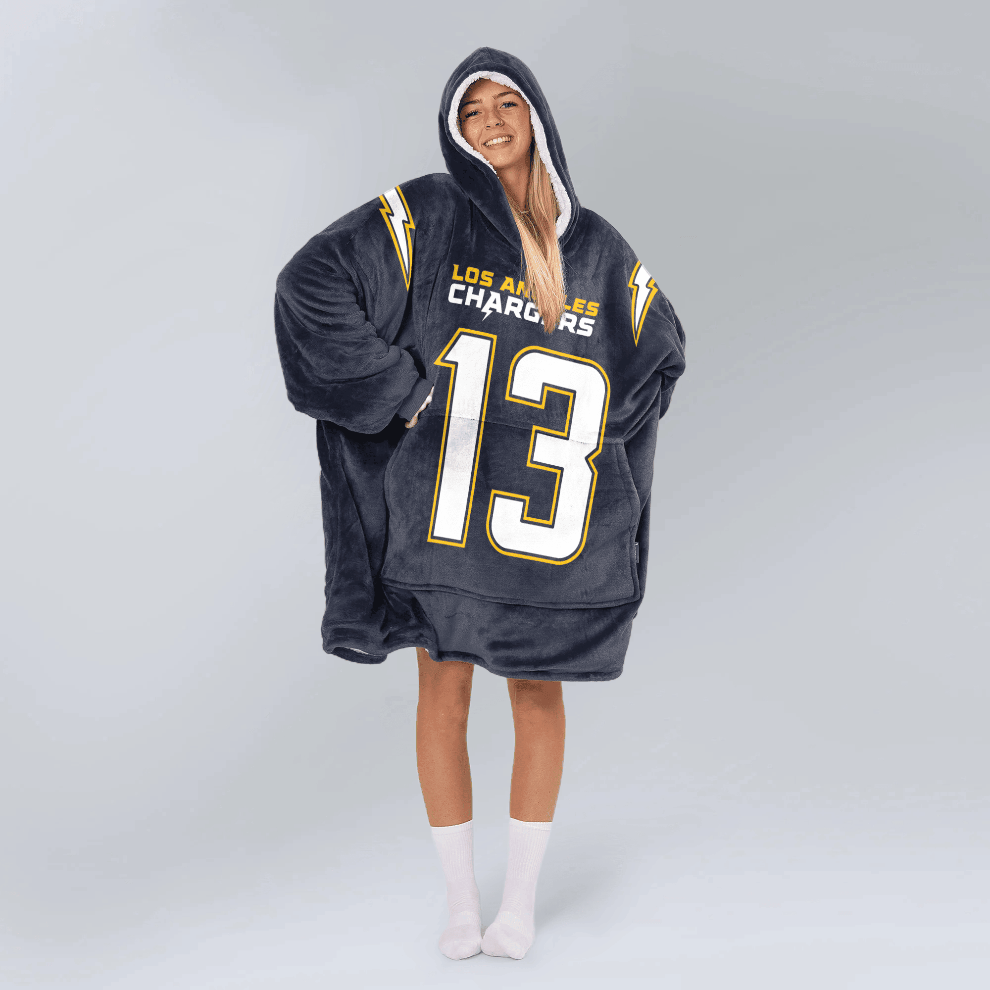 Adult 13 Los Angeles C Football Unisex Blanket Hoodie
