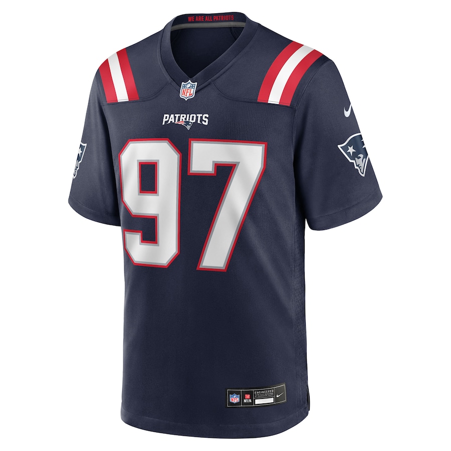 Men's New England Patriots #97 Milton Williams Navy Game Player Jersey