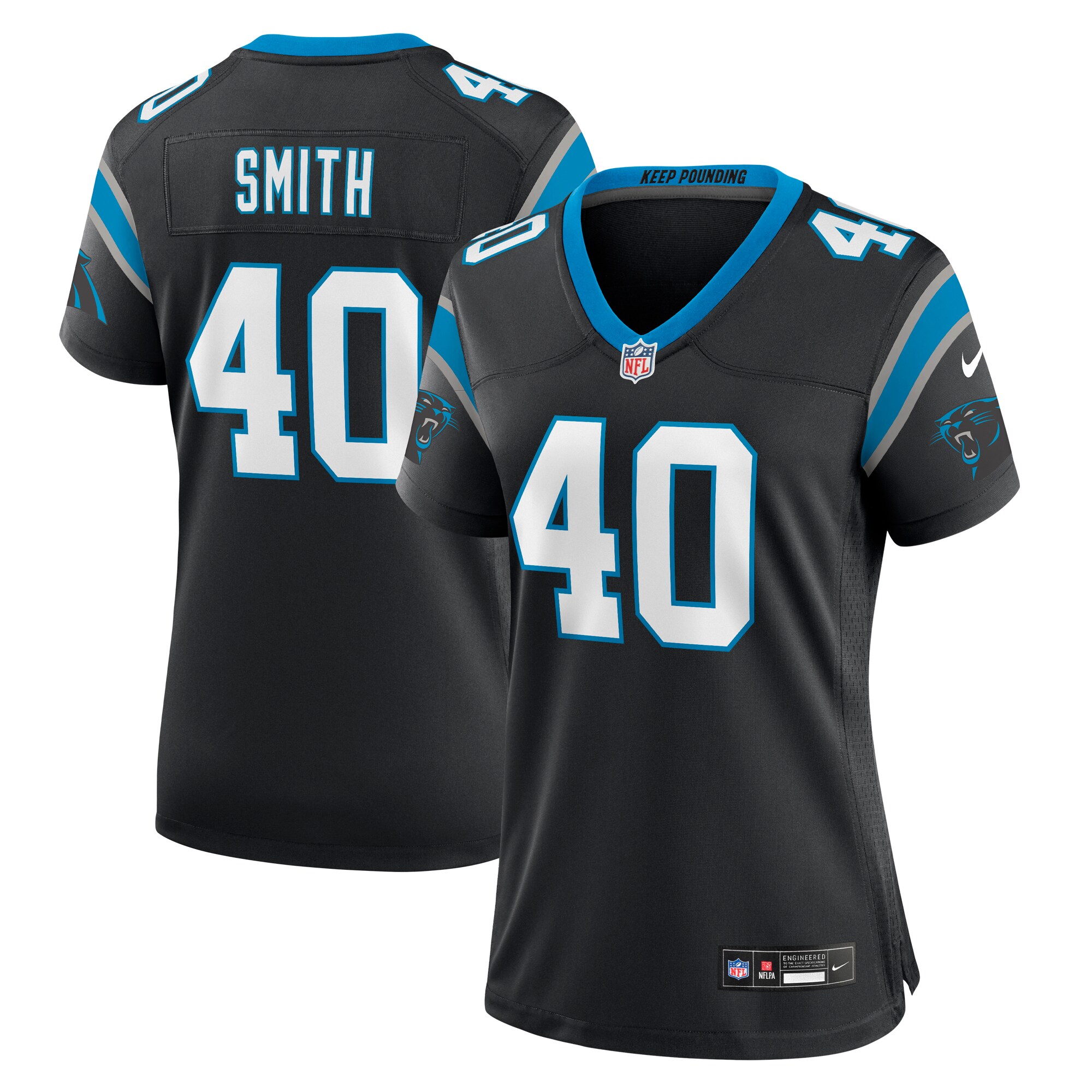 Brandon Smith Carolina Panthers  Women's Team Game Jersey - Black