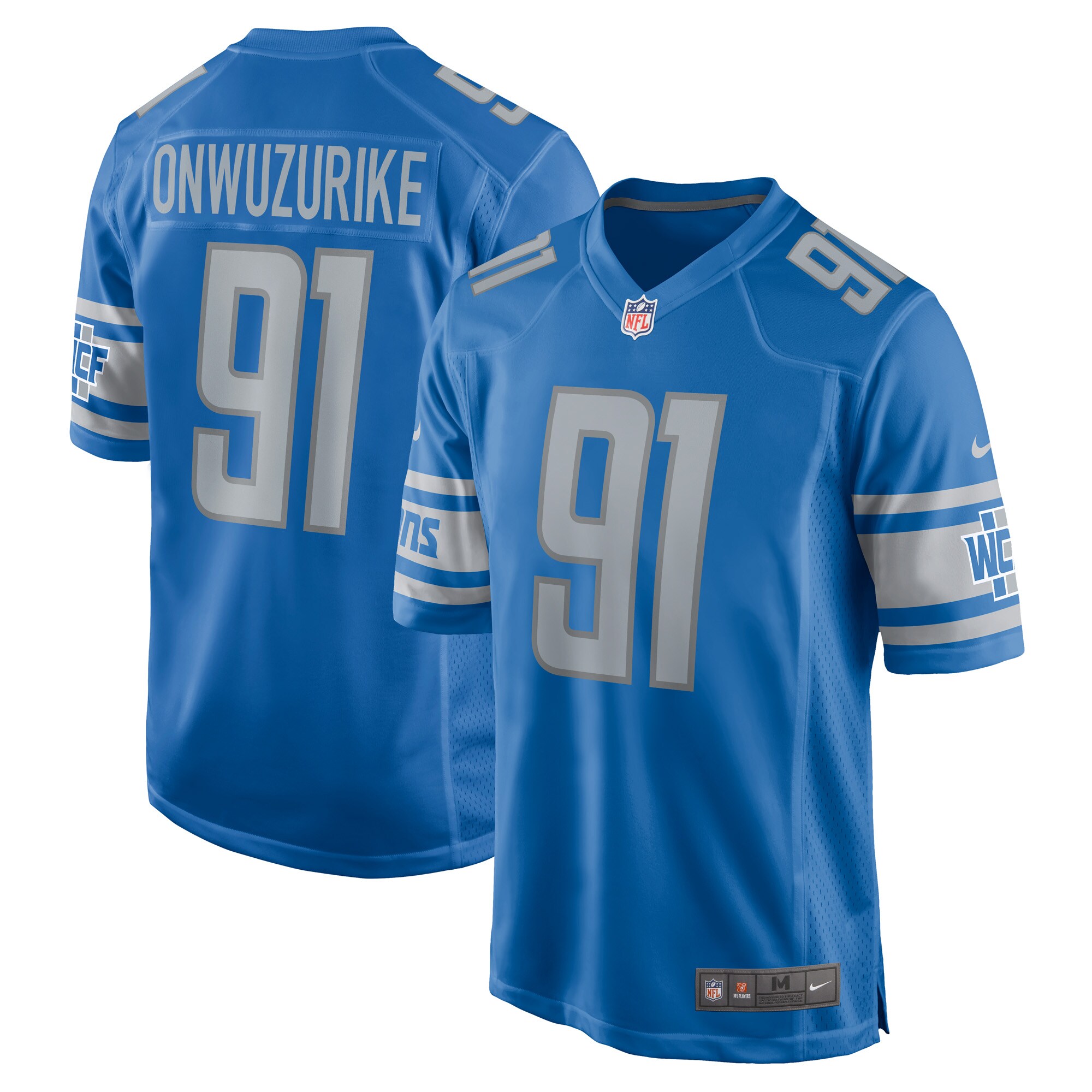 Levi Onwuzurike Detroit Lions  Player Game Jersey - Blue