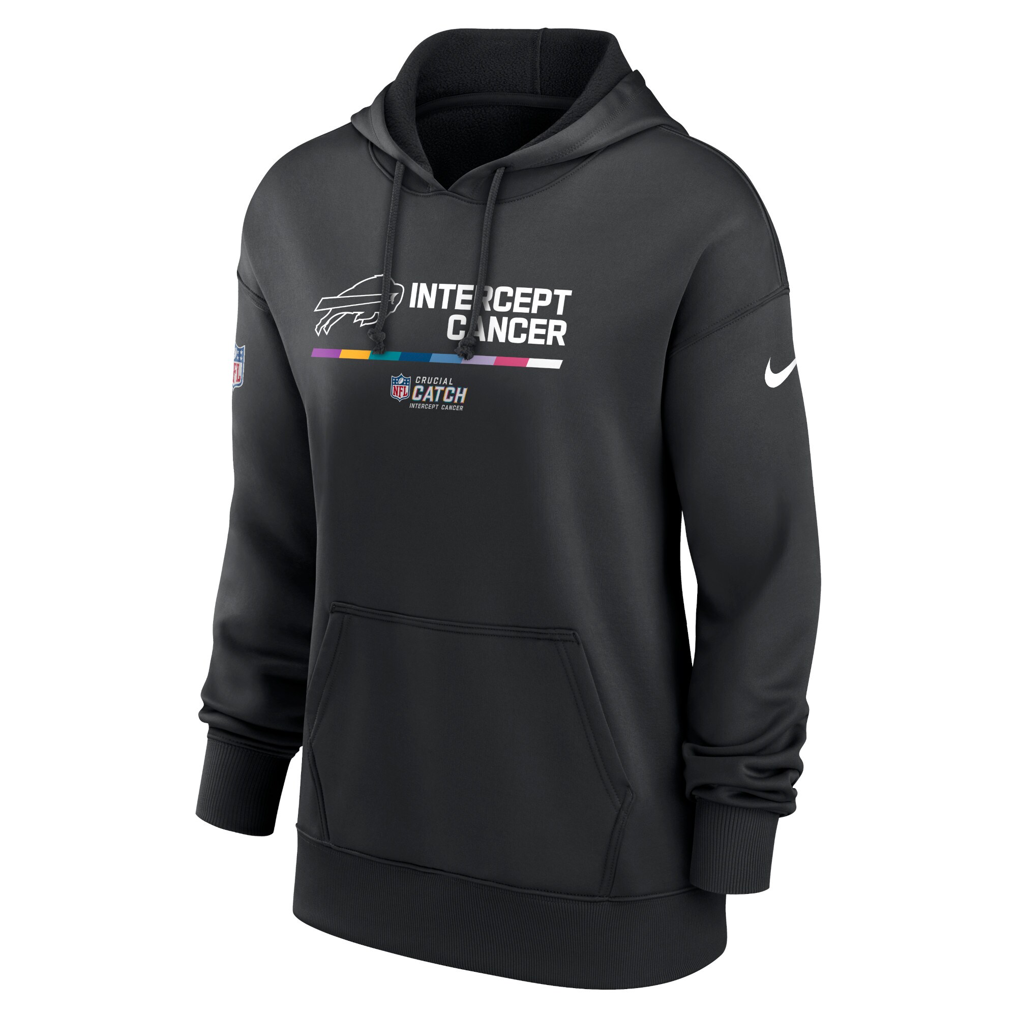 Buffalo Bills Women's 2022 NFL Crucial Catch Therma Performance Pullover Hoodie - Black