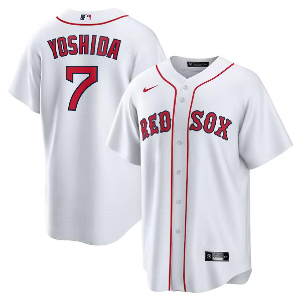 Men's Boston Red Sox #7 Masataka Yoshida  White Home Cool Base Player Jersey