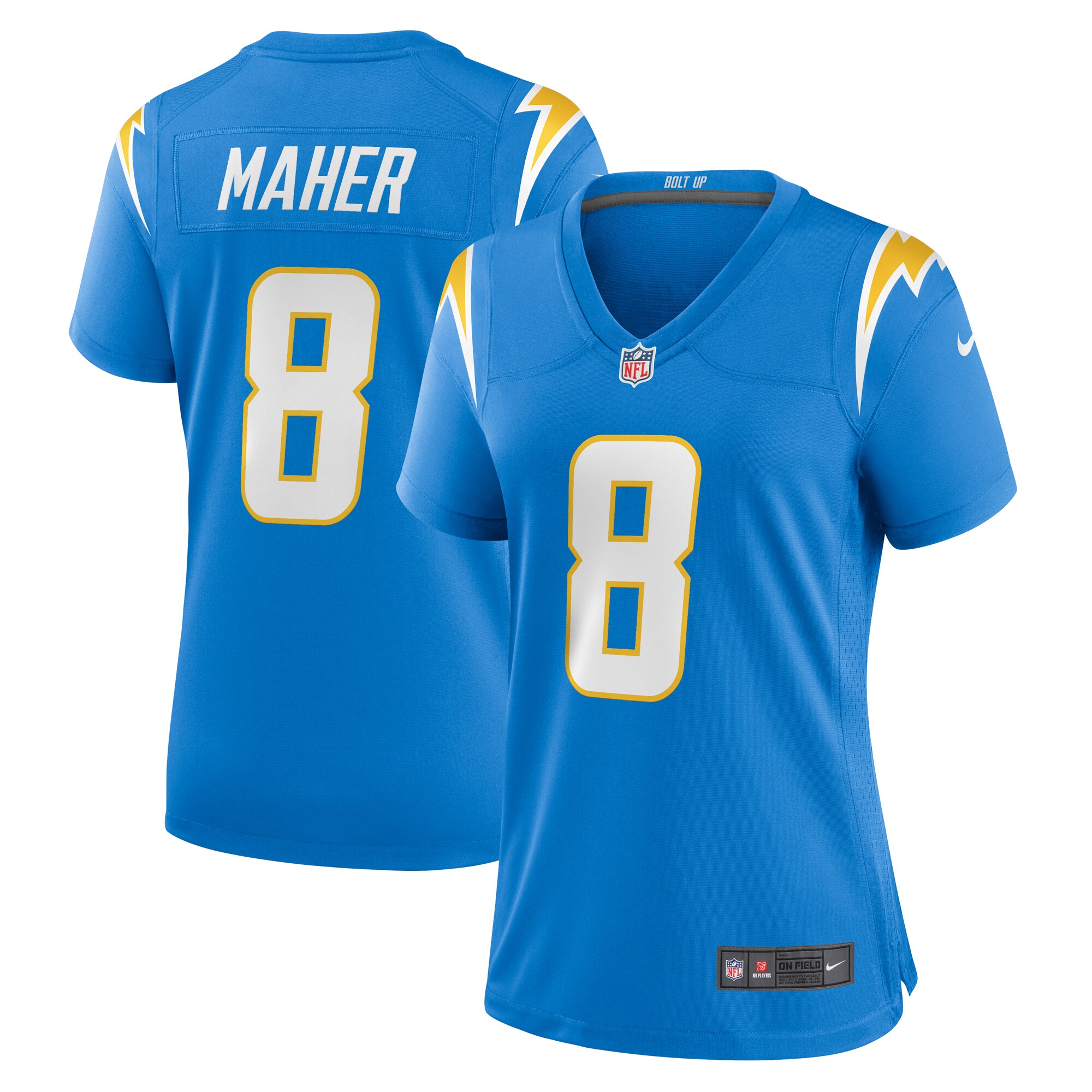 Brett Maher Los Angeles Chargers Women's Team Game Jersey -  Powder Blue