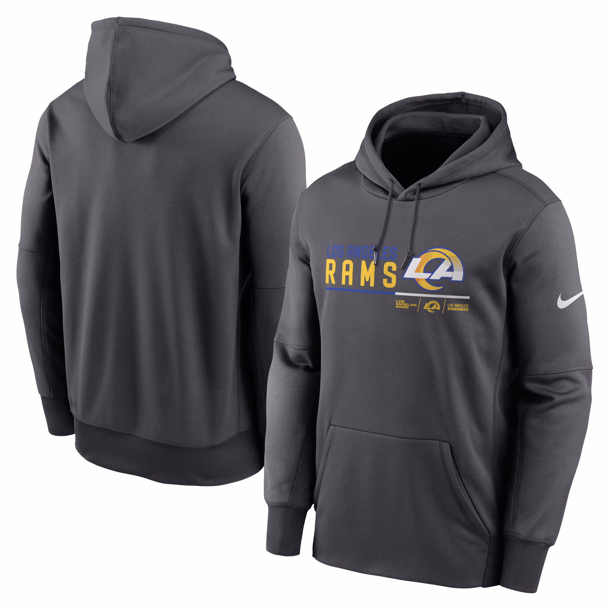 Los Angeles Rams Prime Logo Name Split Pullover Hoodie - Anthracite