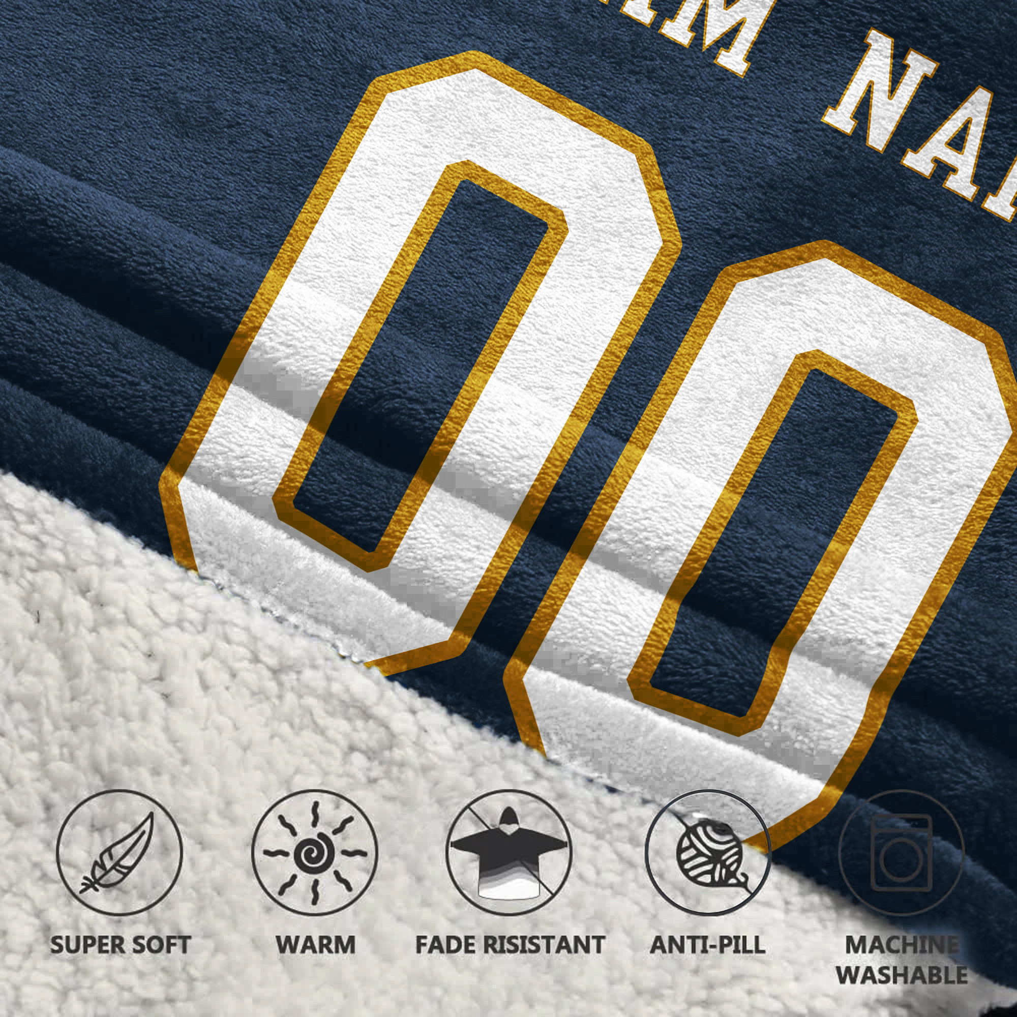 Adult Custom Blanket Hoodie Notre Dame Inspired Color