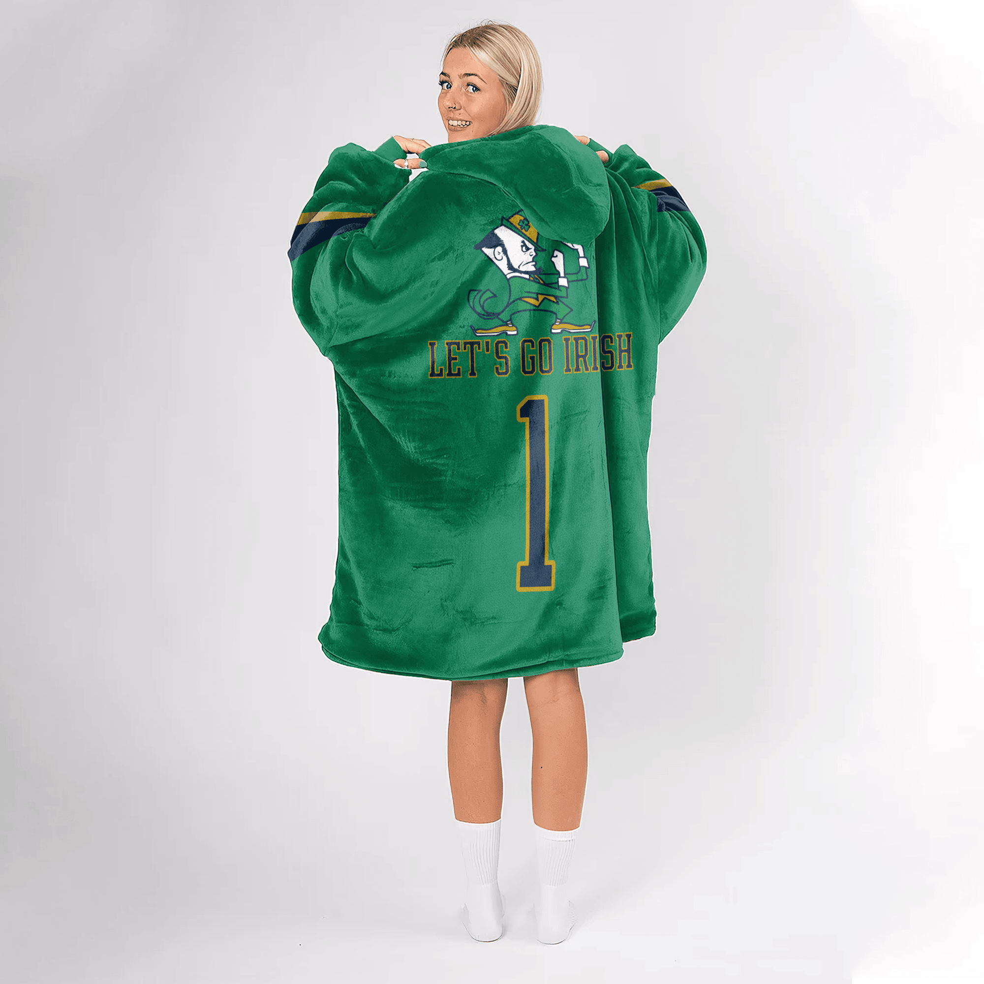 Adult 1 Notre Dame Football Unisex Blanket Hoodie