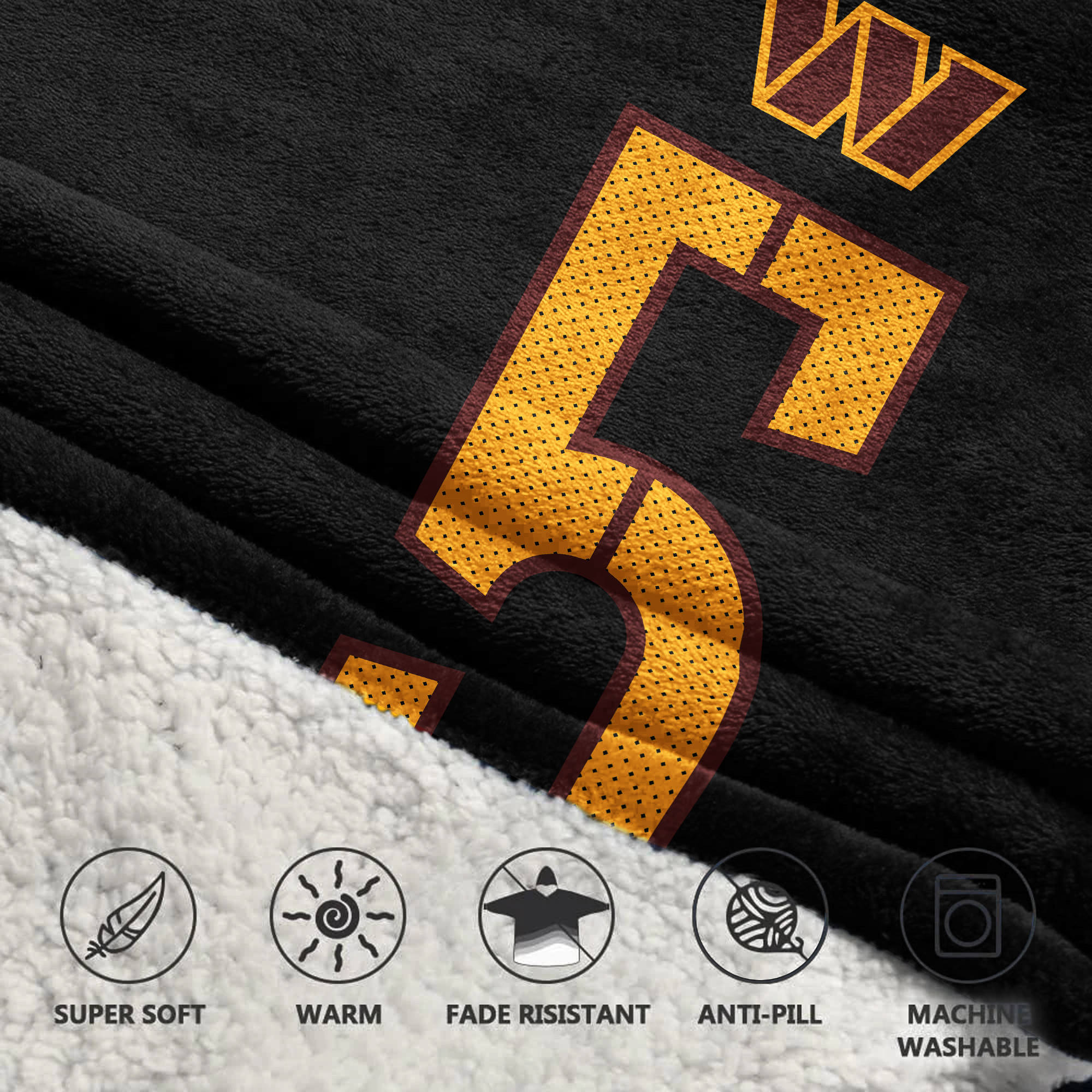 Adult 5 Washington Football Unisex Blanket Hoodie