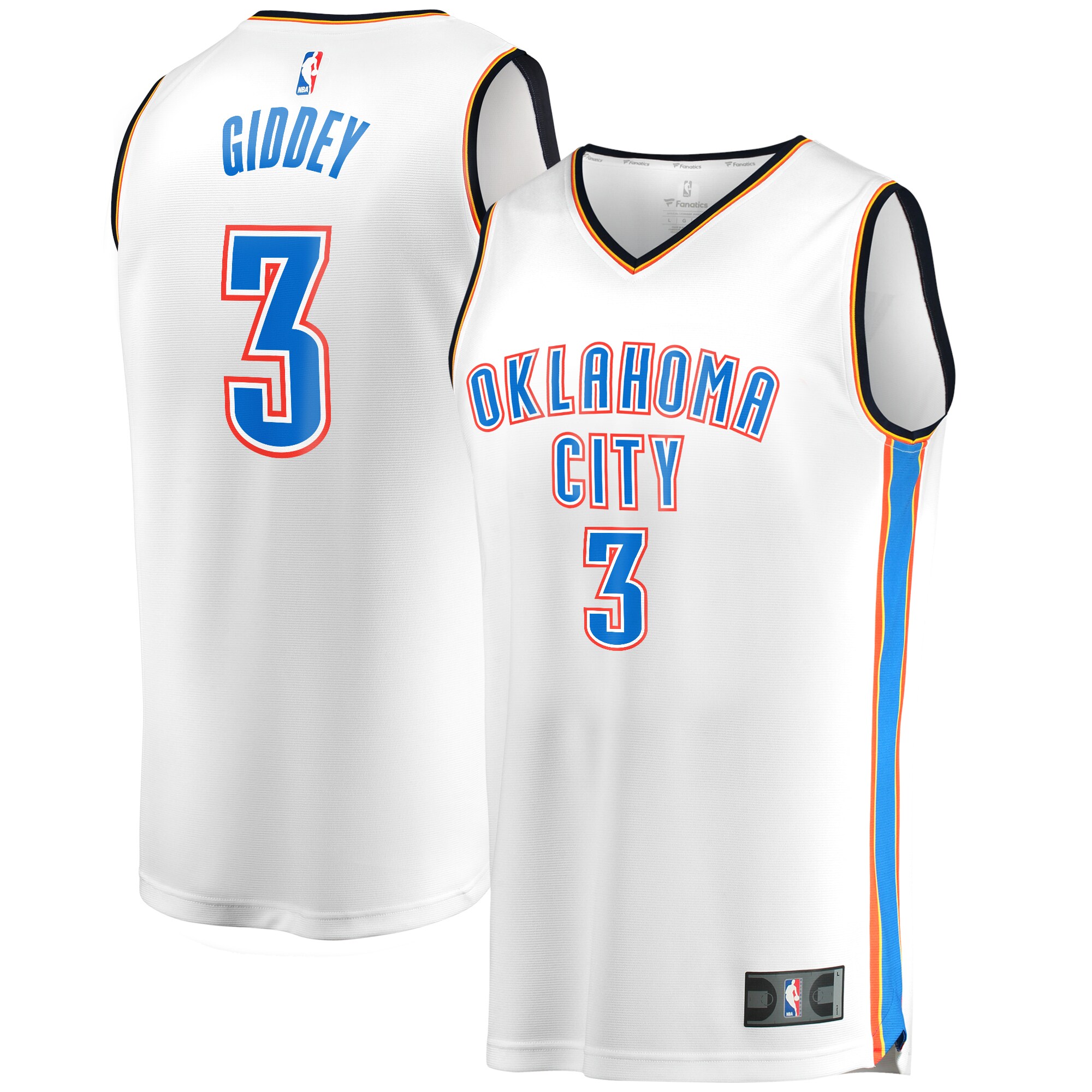 Josh Giddey Oklahoma City Thunder  Fast Break Replica Jersey - Association Edition - White