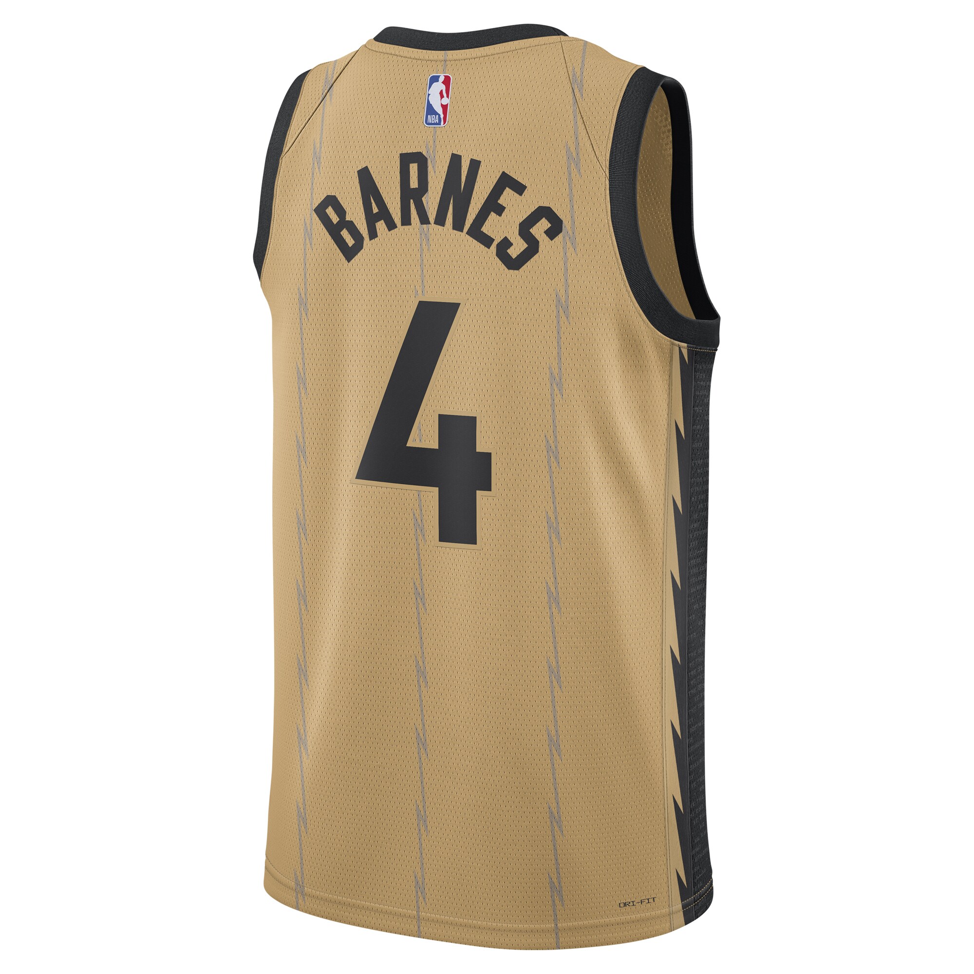 Unisex Toronto Raptors Scottie Barnes  Gold 2023/24 Swingman Jersey - City Edition