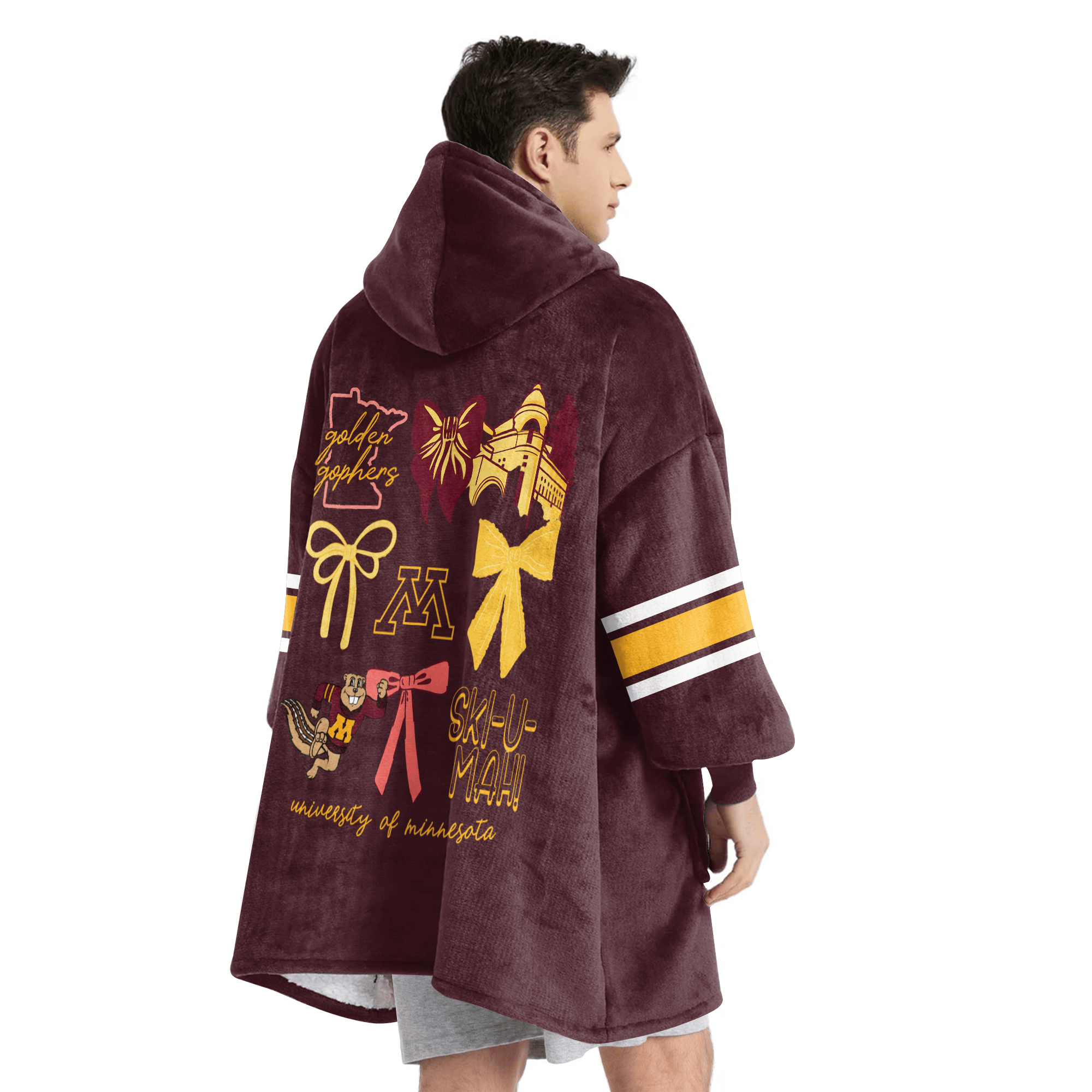 Adult Minnesota Football Unisex Blanket Hoodie