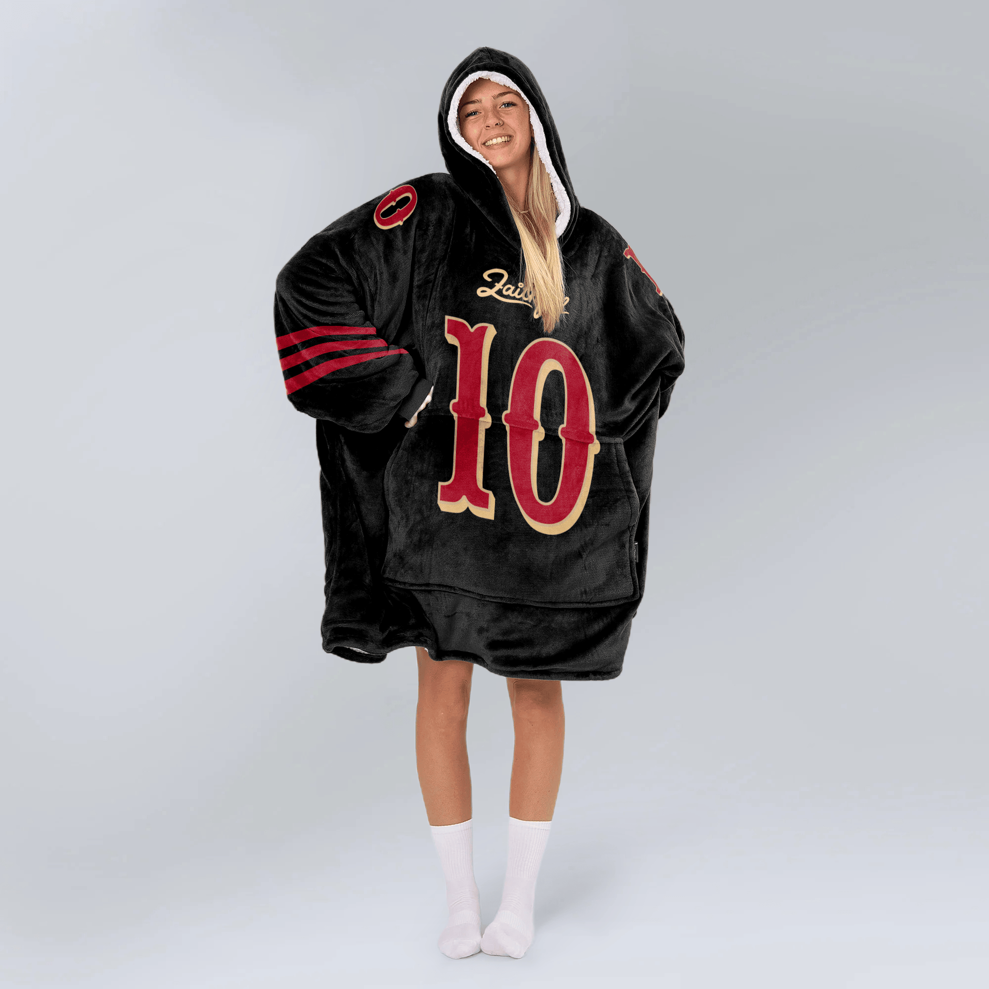 M.J 10 San Francisco 49ers Football Unisex Blanket Hoodie