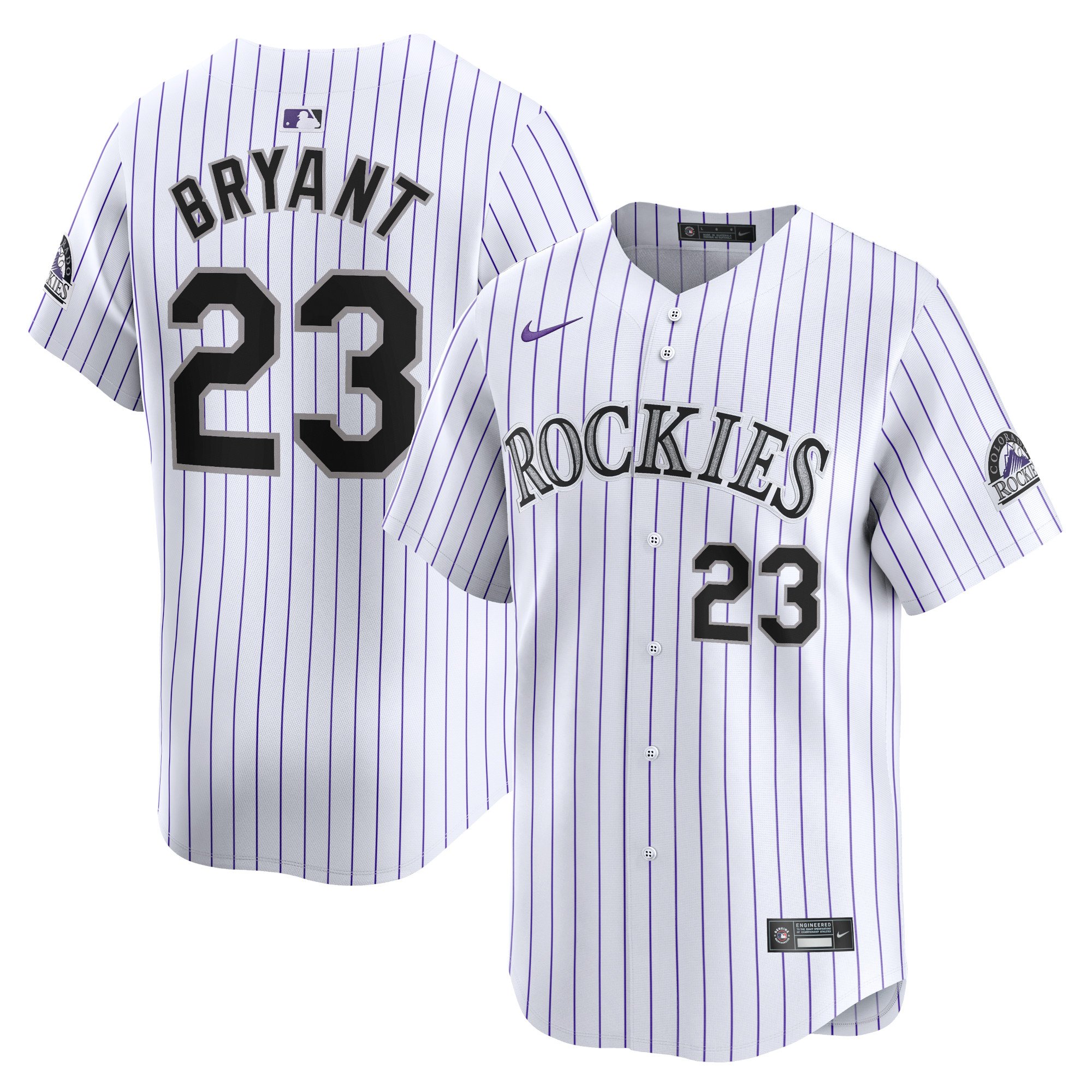 Men's Colorado Rockies Kris Bryant  White Home Limited Player Jersey