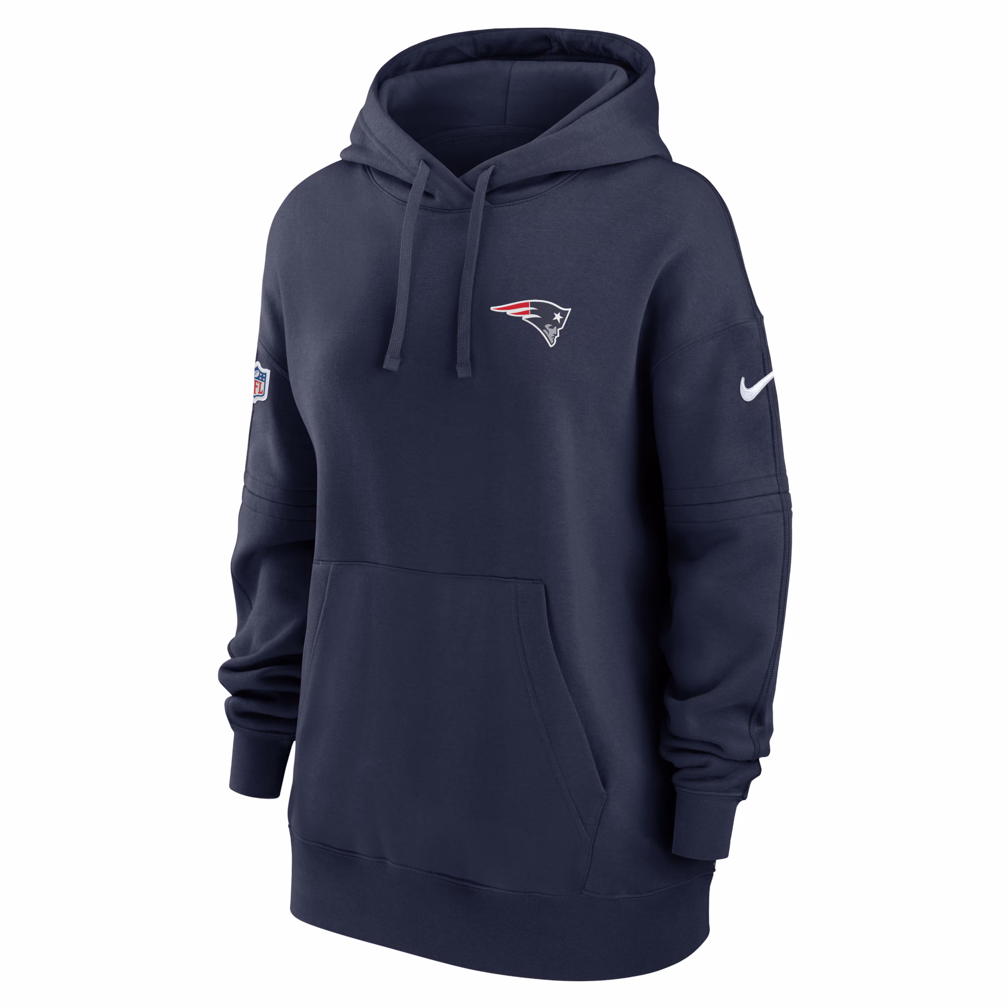 New England Patriots Women's 2023 Sideline Club Fleece Pullover Hoodie - Navy
