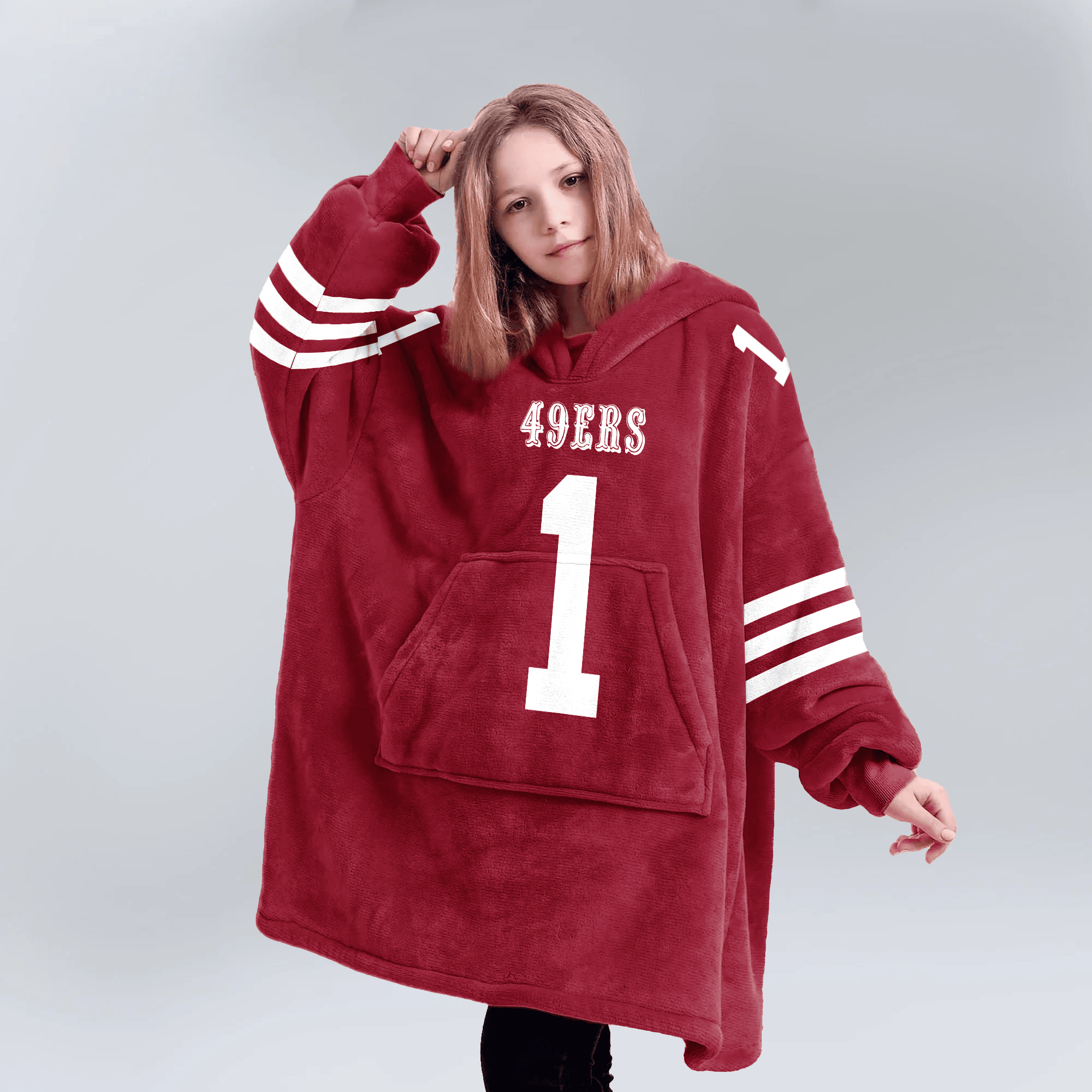 Kid R.P 1 San Francisco 49ers Football Unisex Blanket Hoodie